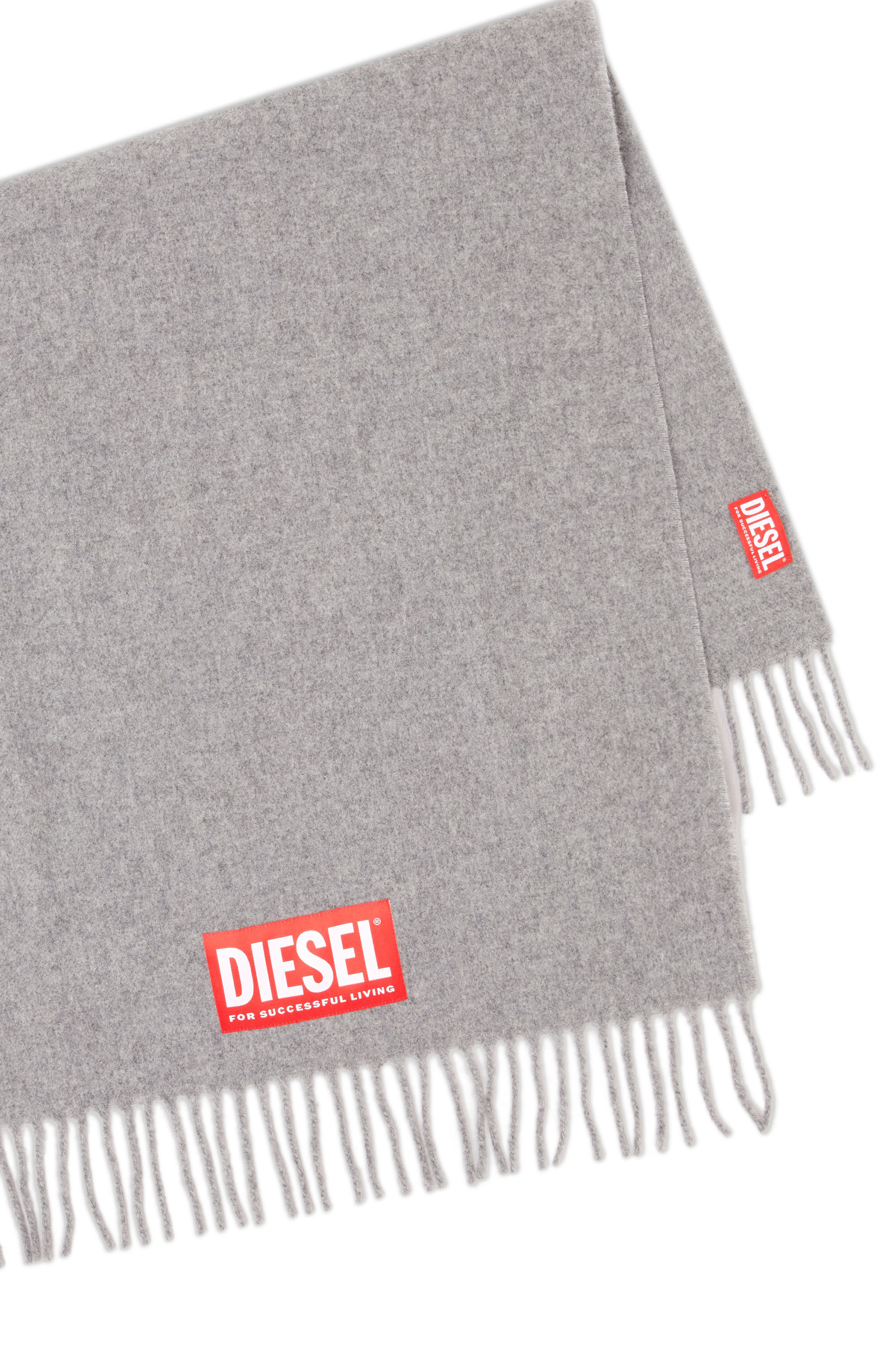 Diesel - S-IMON, Sciarpa in misto lana Uomo in Grigio - 3