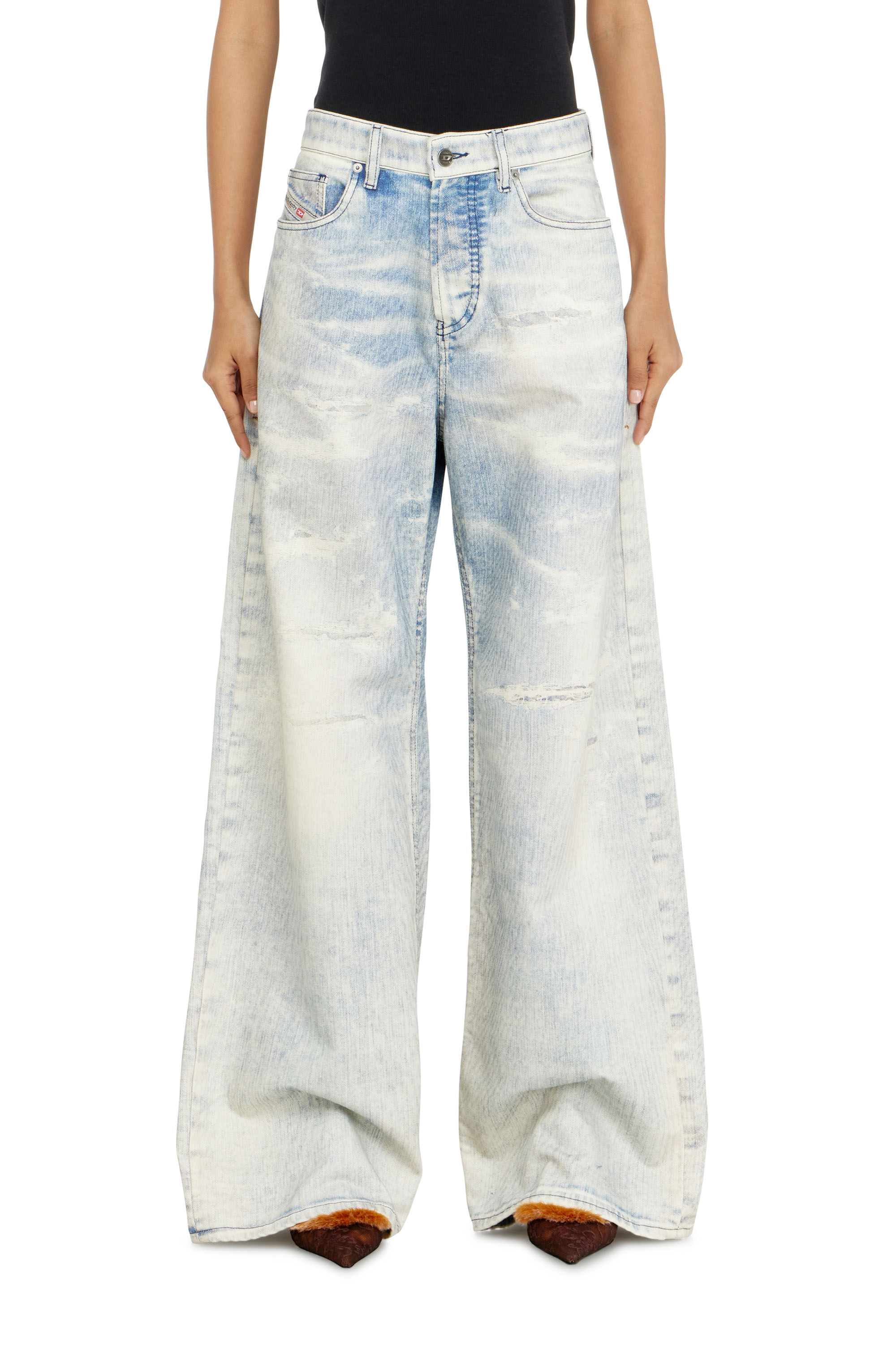 Diesel - Relaxed Jeans 1996 D-Sire 09R69 Donna, Blu Chiaro - Image 4