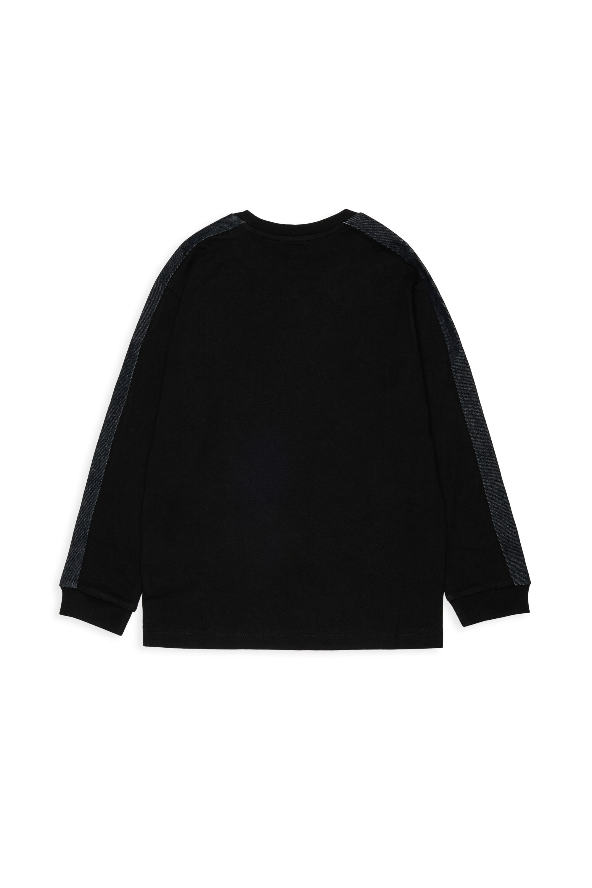 Diesel - TEAN OVER, T-shirt a manica lunga con logo e bande a contrasto Uomo in Nero - 2