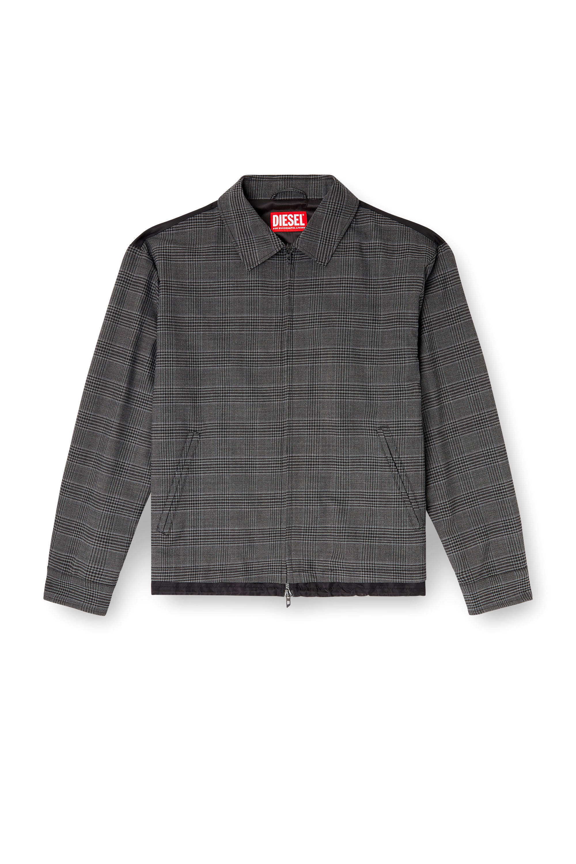 Diesel - J-TING, Giacca sportiva in misto lana e raso con tessuto Principe di Galles Uomo in Multicolor - 2