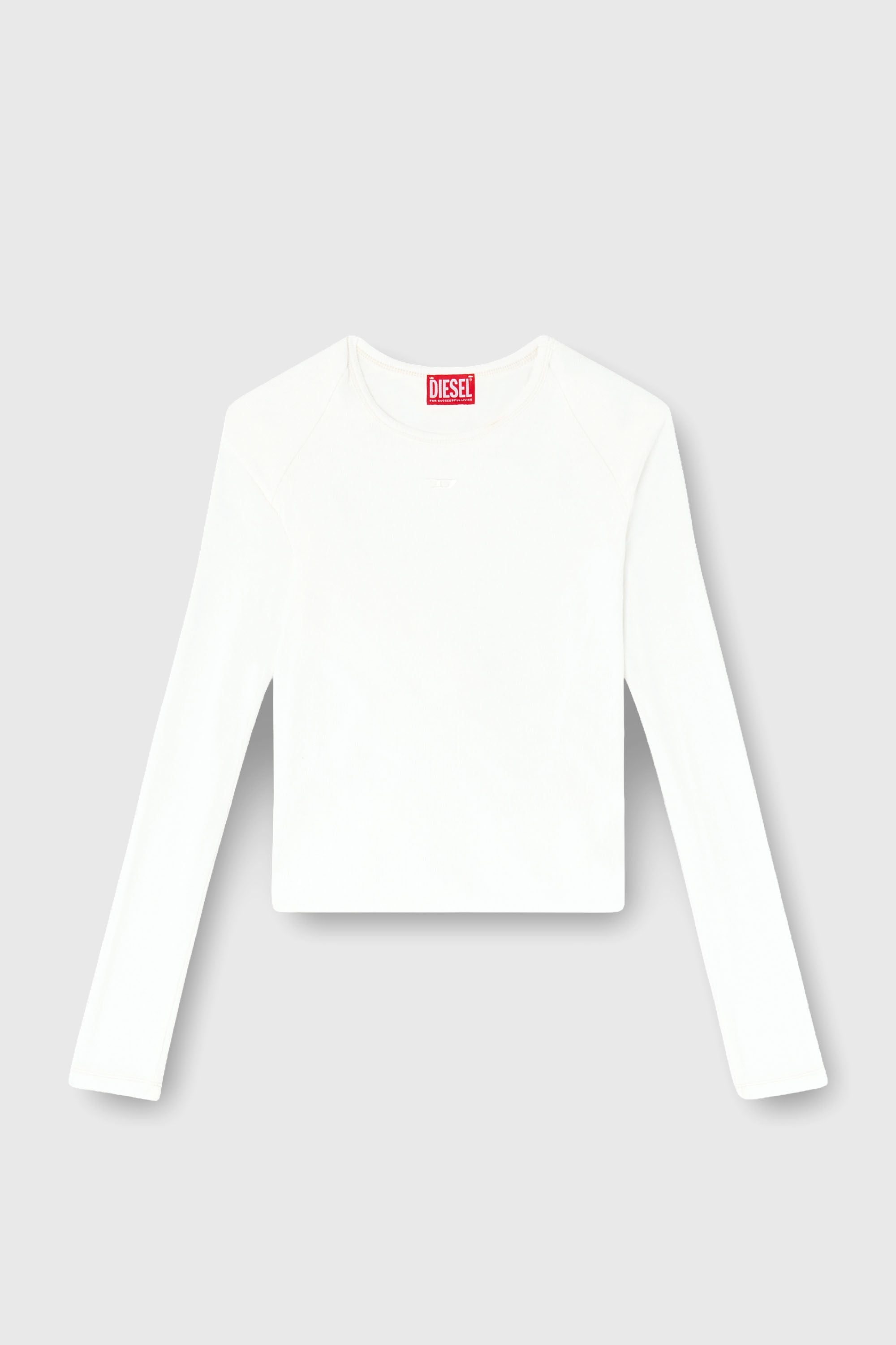 Diesel - T-ASAY-PL, T-shirt a manica lunga in jersey a doppio strato Donna in Bianco - 2