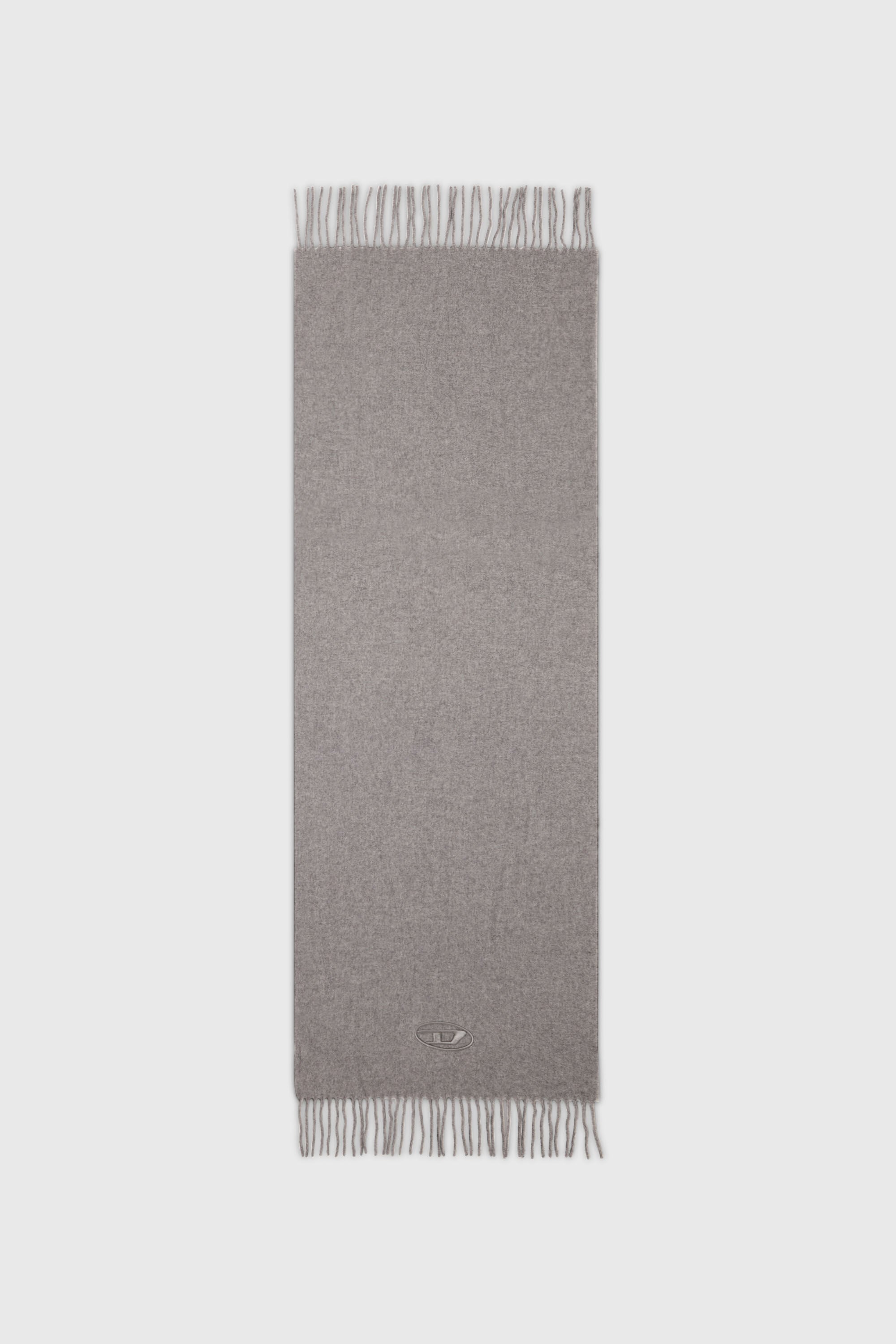 Diesel - S-IMON-D-LONG, Sciarpa in misto lana con bordi frangiati Unisex in Grigio - 2
