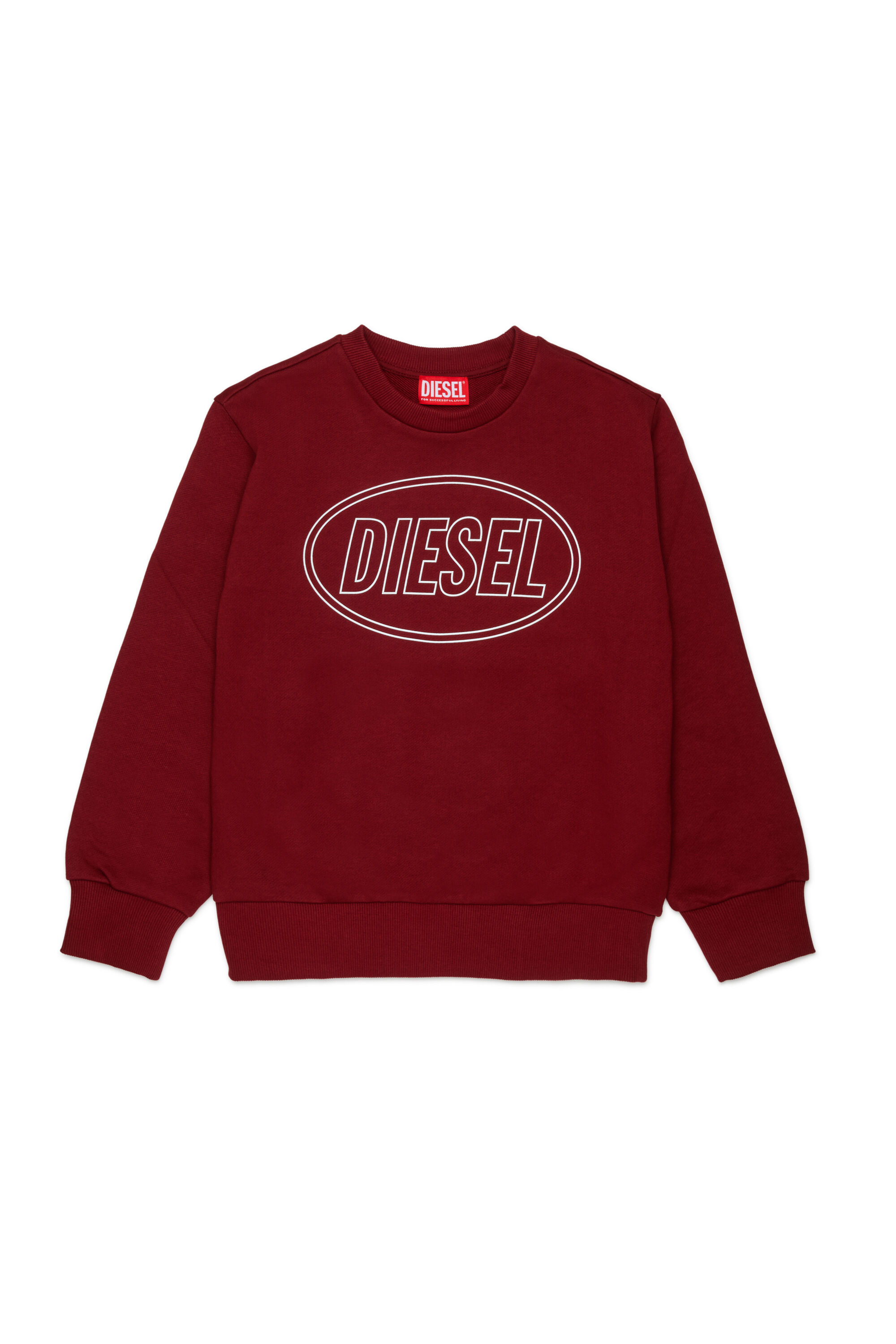 Diesel - SCIRCLE OVER, Felpa con stampa logo Uomo in Rosso - 1