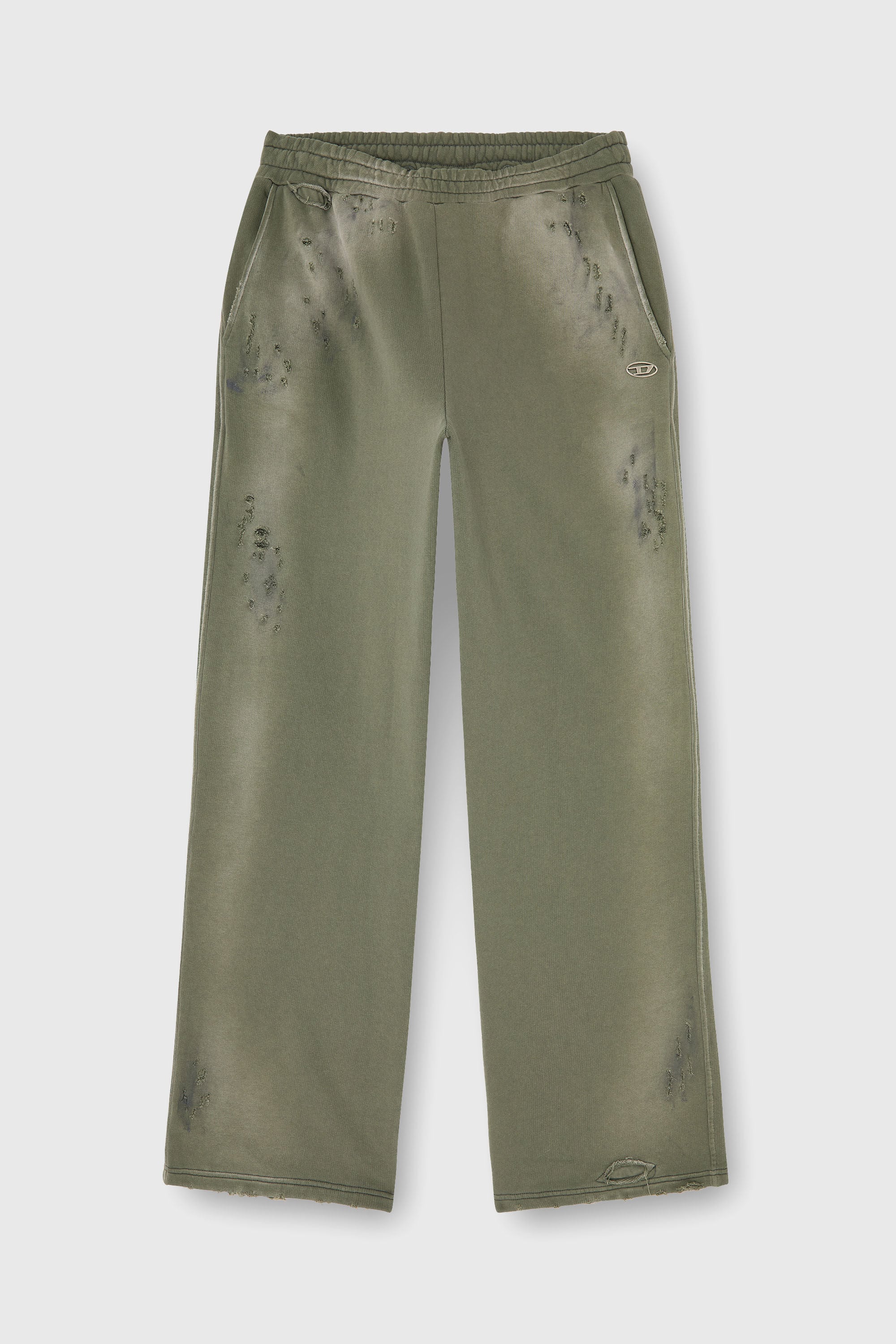 Diesel - P-KEITH, Pantaloni in cotone con effetto destroyed Uomo in Verde - 2