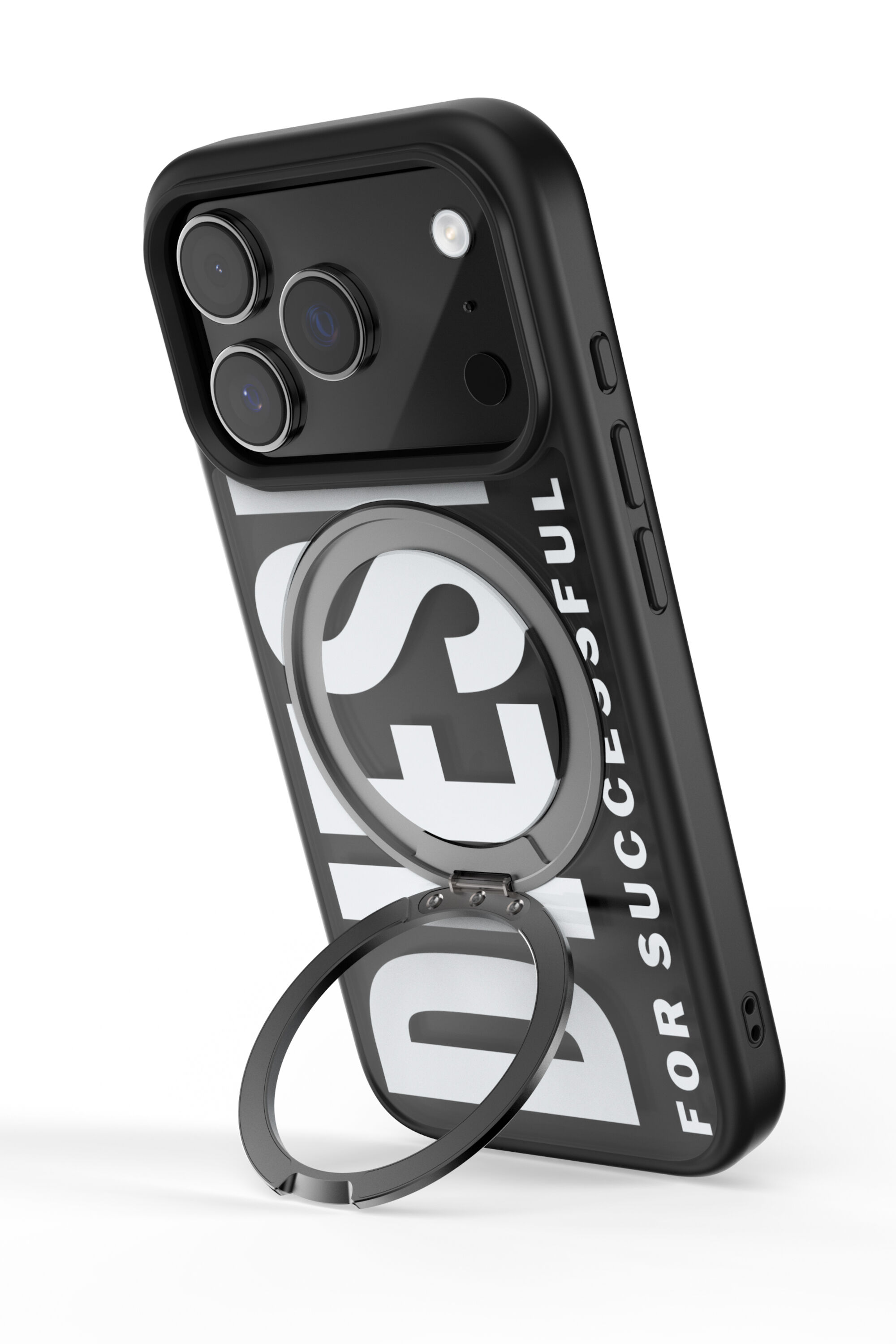 Diesel - 60405 RING STAND CASE, Custodia Ringstand-Magsafe per iPhone 17 Pro Unisex in Nero - 5