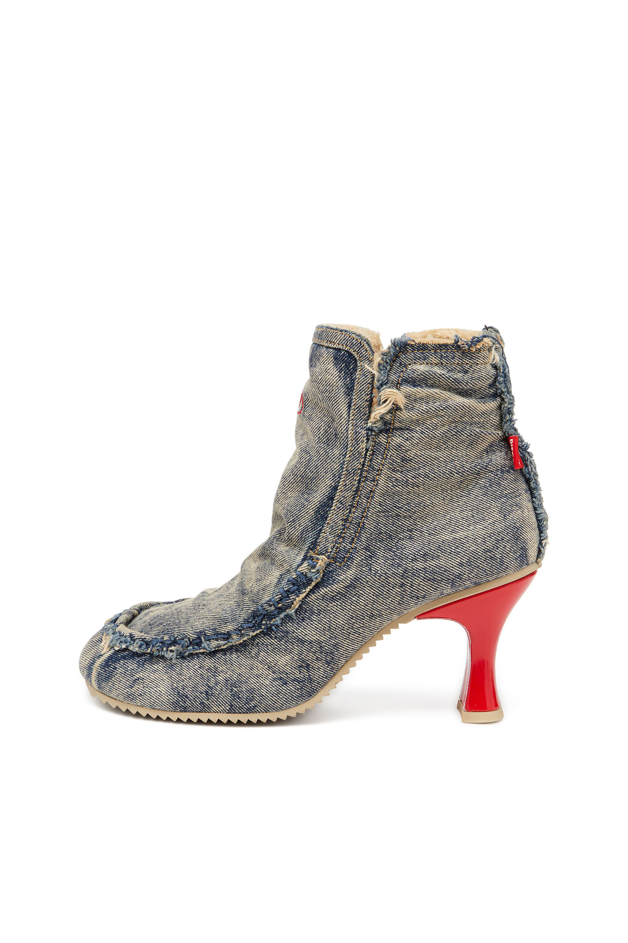 Diesel - D-WOODSTOCK HEEL AB, D-Woodstock - Stivali in denim con tacco Donna in Blu - 8