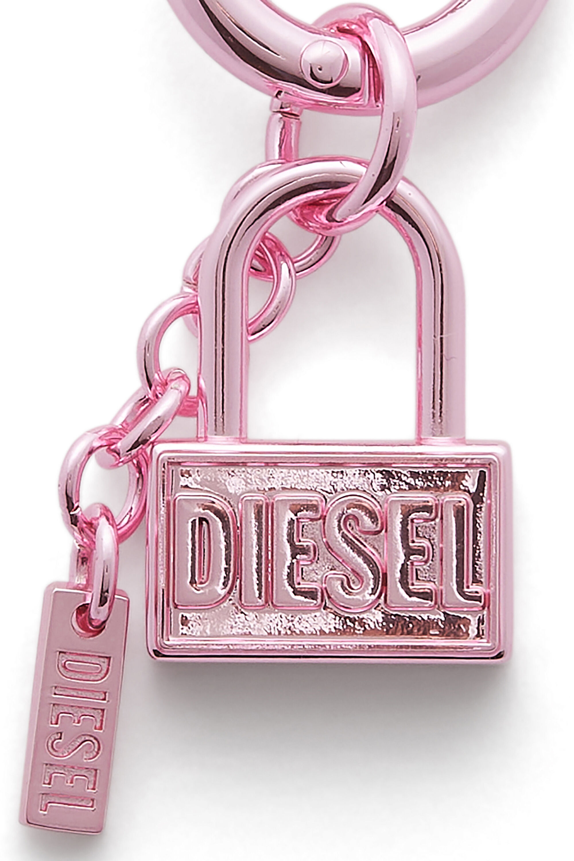 Diesel - CHARM-LOCK, Charm in metallo con design a lucchetto Unisex in Rosa - 3