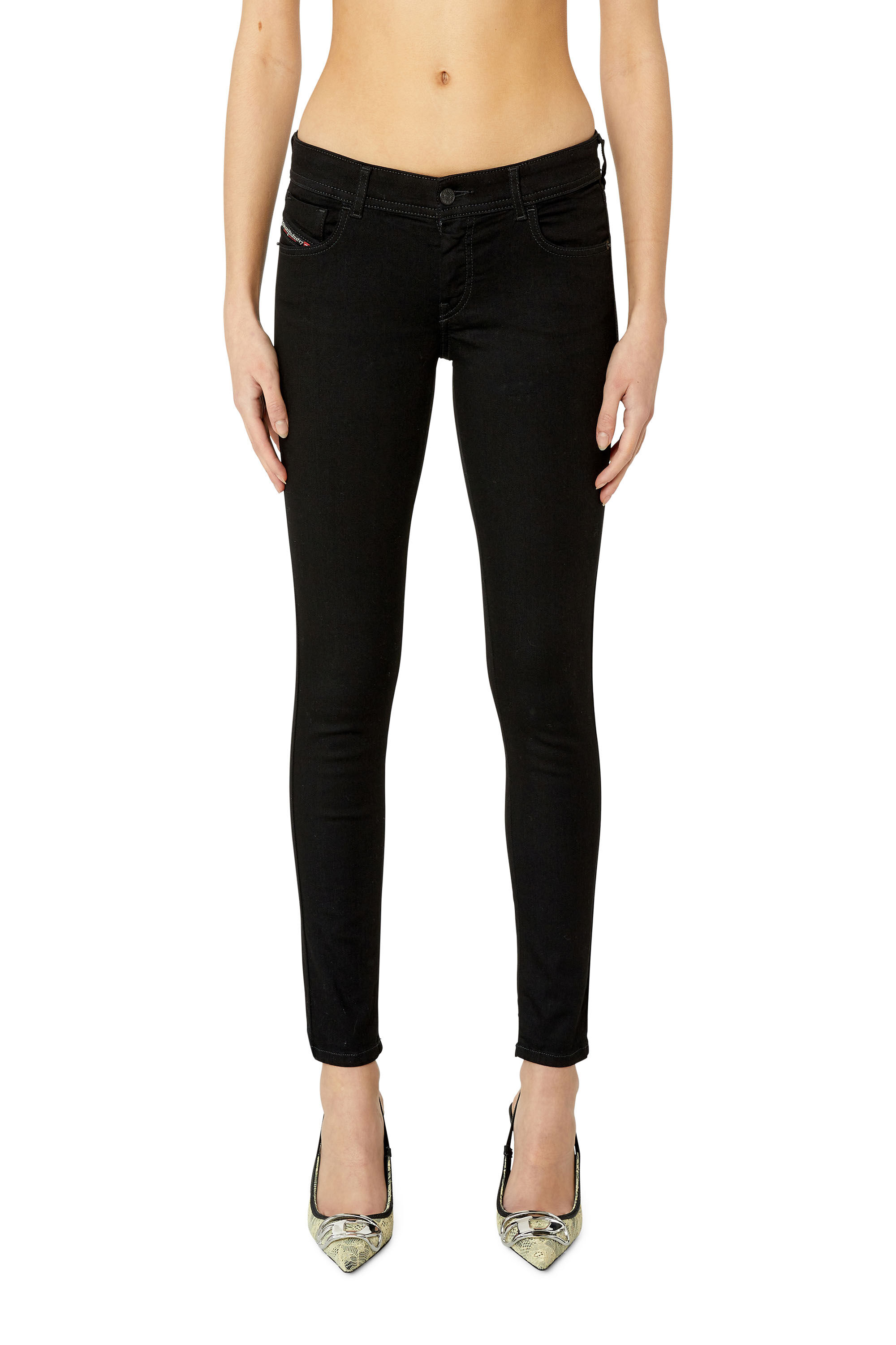 Diesel - 2018 SLANDY-LOW 069EF Super skinny Jeans, Nero/Grigio scuro - Image 3