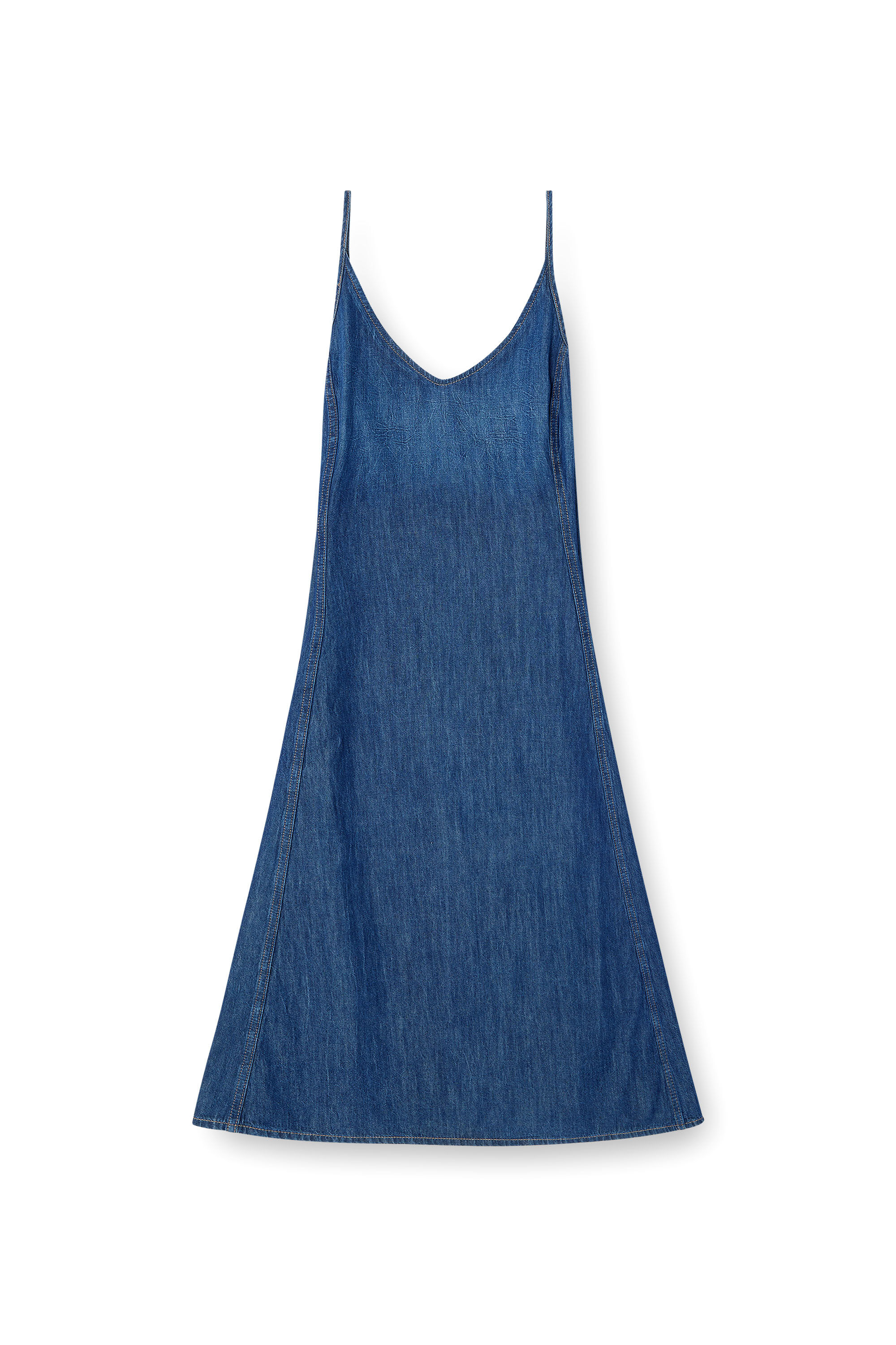 Diesel - DE-BELD-D, Abito midi in denim pulito Donna in Blu - 2