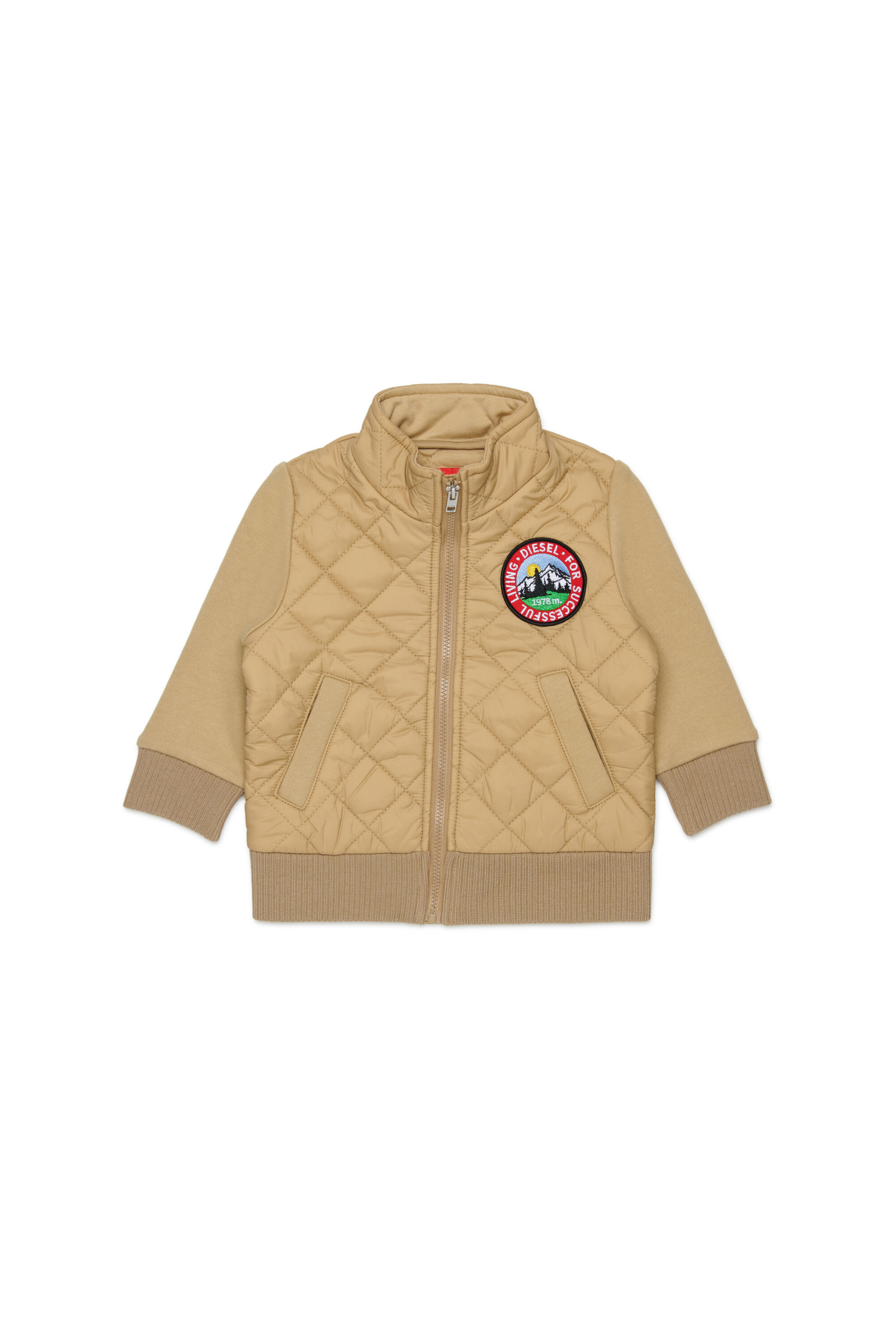 Diesel - SMONTB, Giacca in nylon trapuntato con maniche in cotone Unisex in Marrone - 1