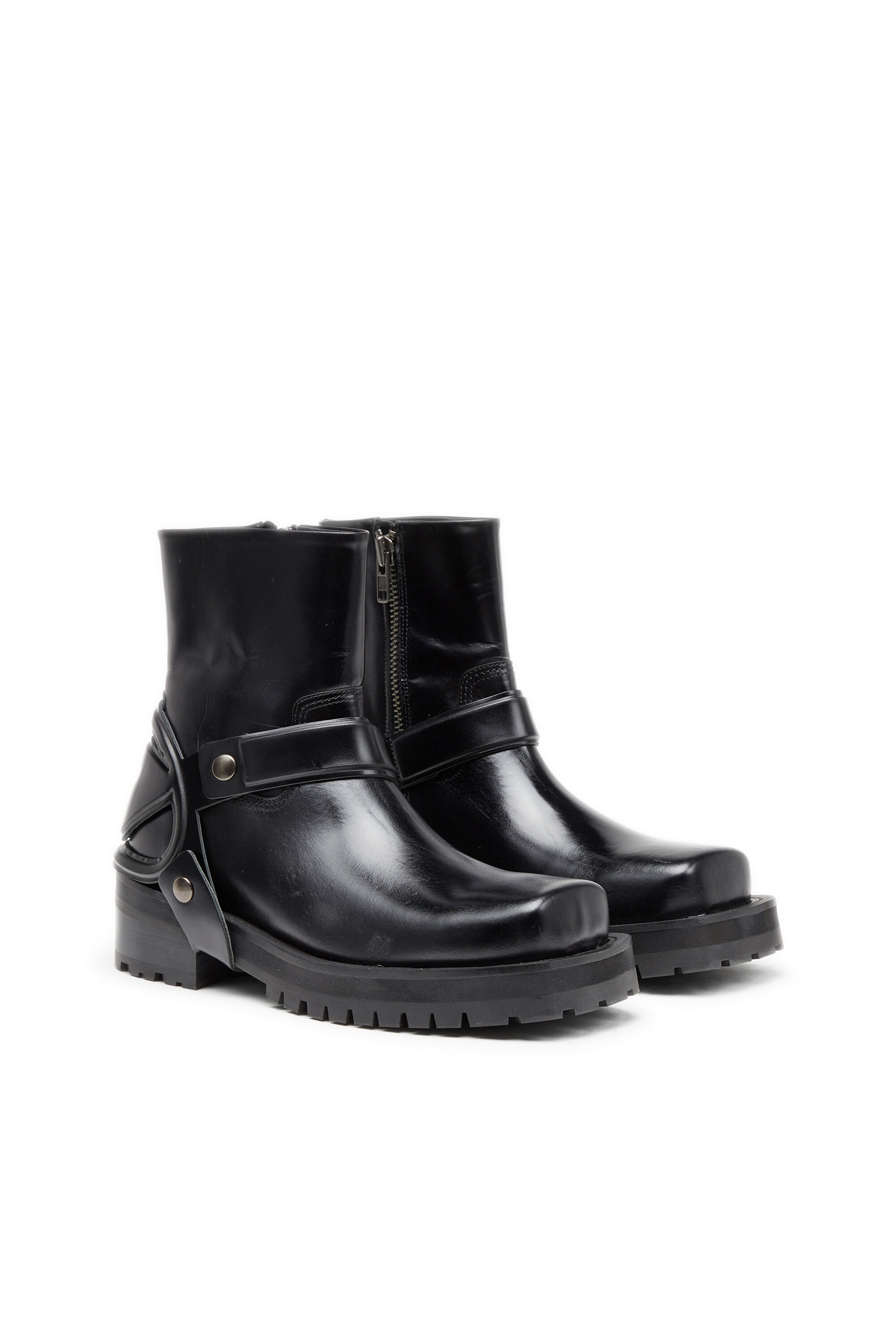 D Texan Stivali con cinturino in pelle lisica Uomo Nero Diesel