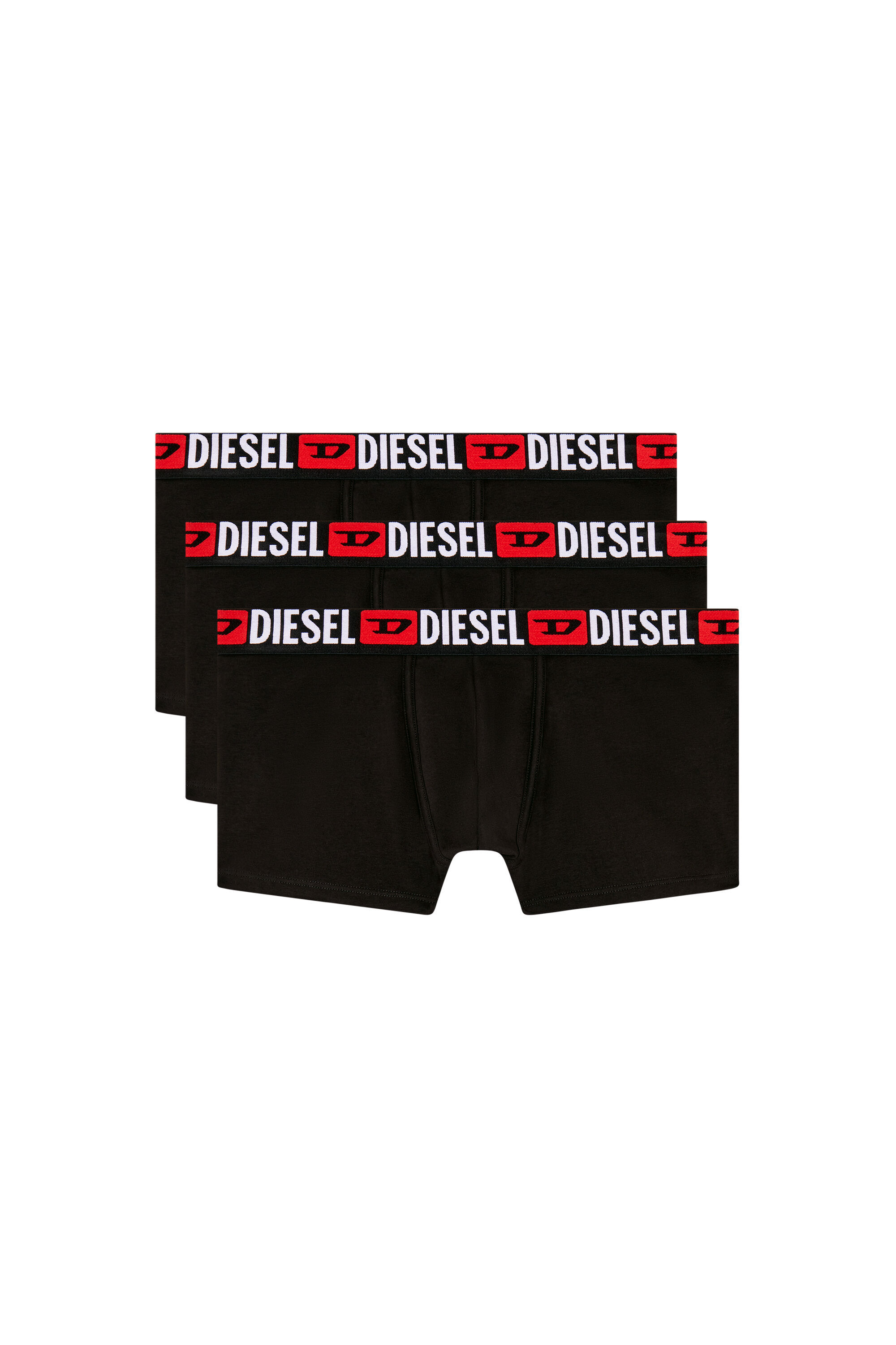 Diesel - UMBX-DAMIENTHREEPACK, Uomo Set di tre boxer lunghi con elastico in vita con logo all-over in Nero - Image 2
