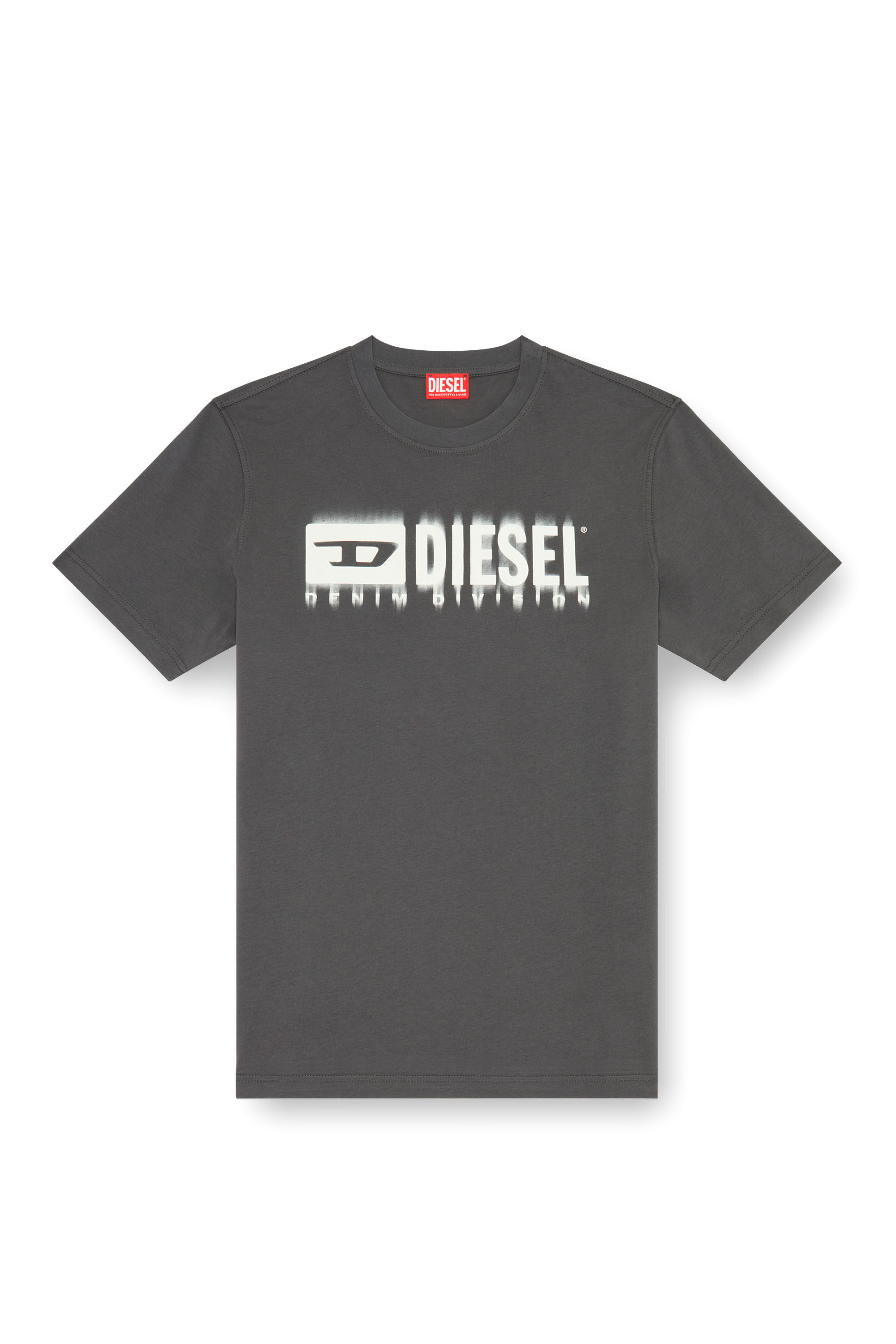 Diesel - T-ADJUST-Q7, Uomo T-shirt con logo Diesel sfumato in Grigio - Image 2
