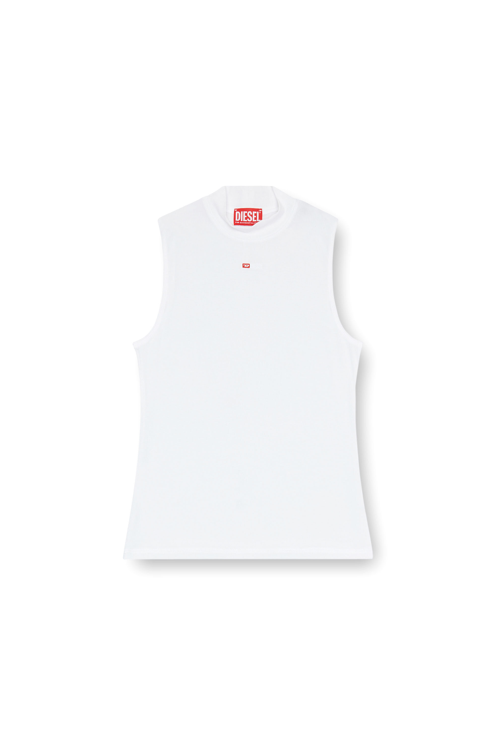 Diesel - T-MOKKY-SL-MICRODIV, Canotta a coste con collo a lupetto Donna in Bianco - 2