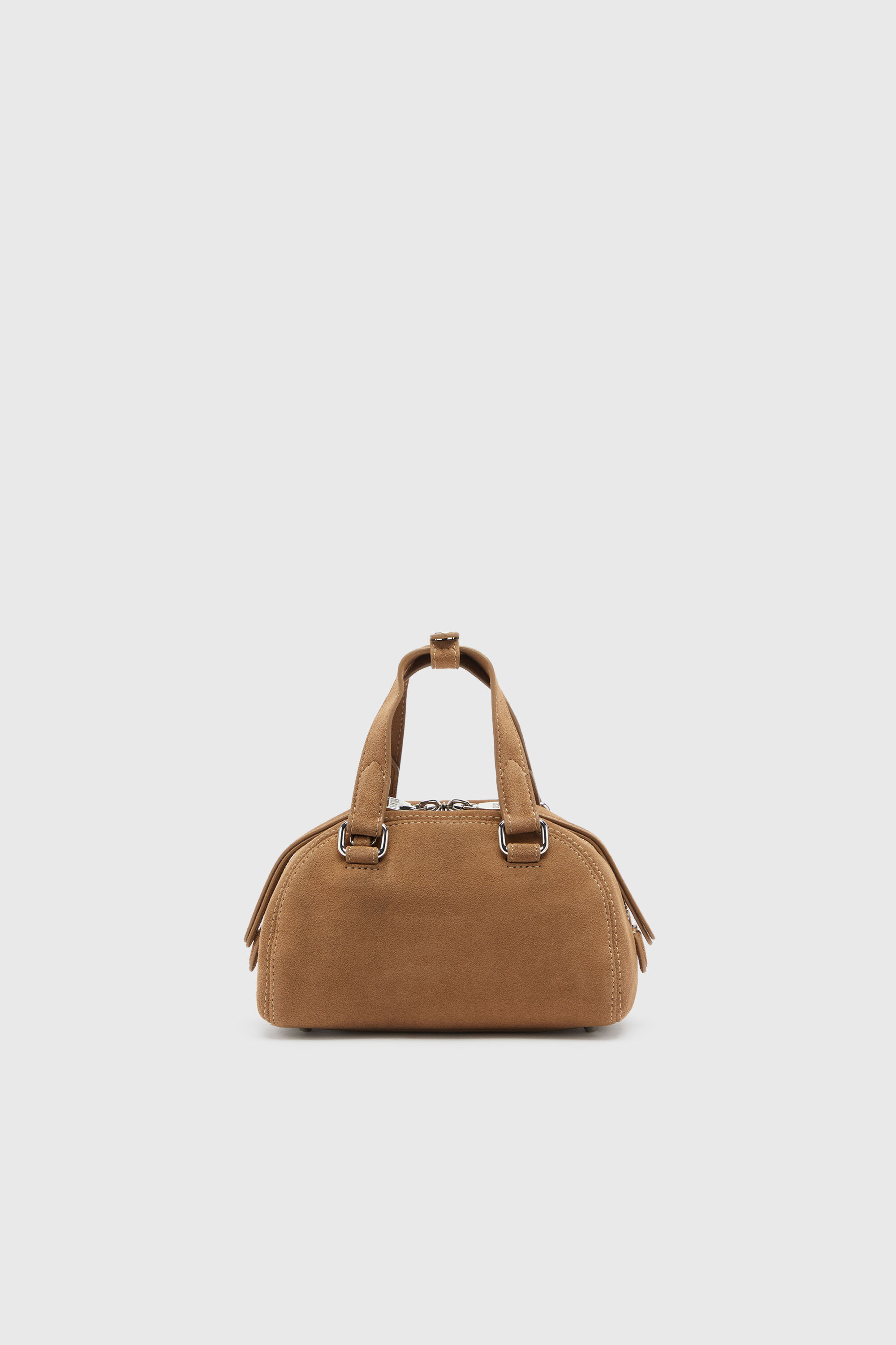 Diesel - 1DR DOME CROSSBODY, 1DR Dome-Borsa bowling piccola in pelle scamosciata Unisex in Beige - 5