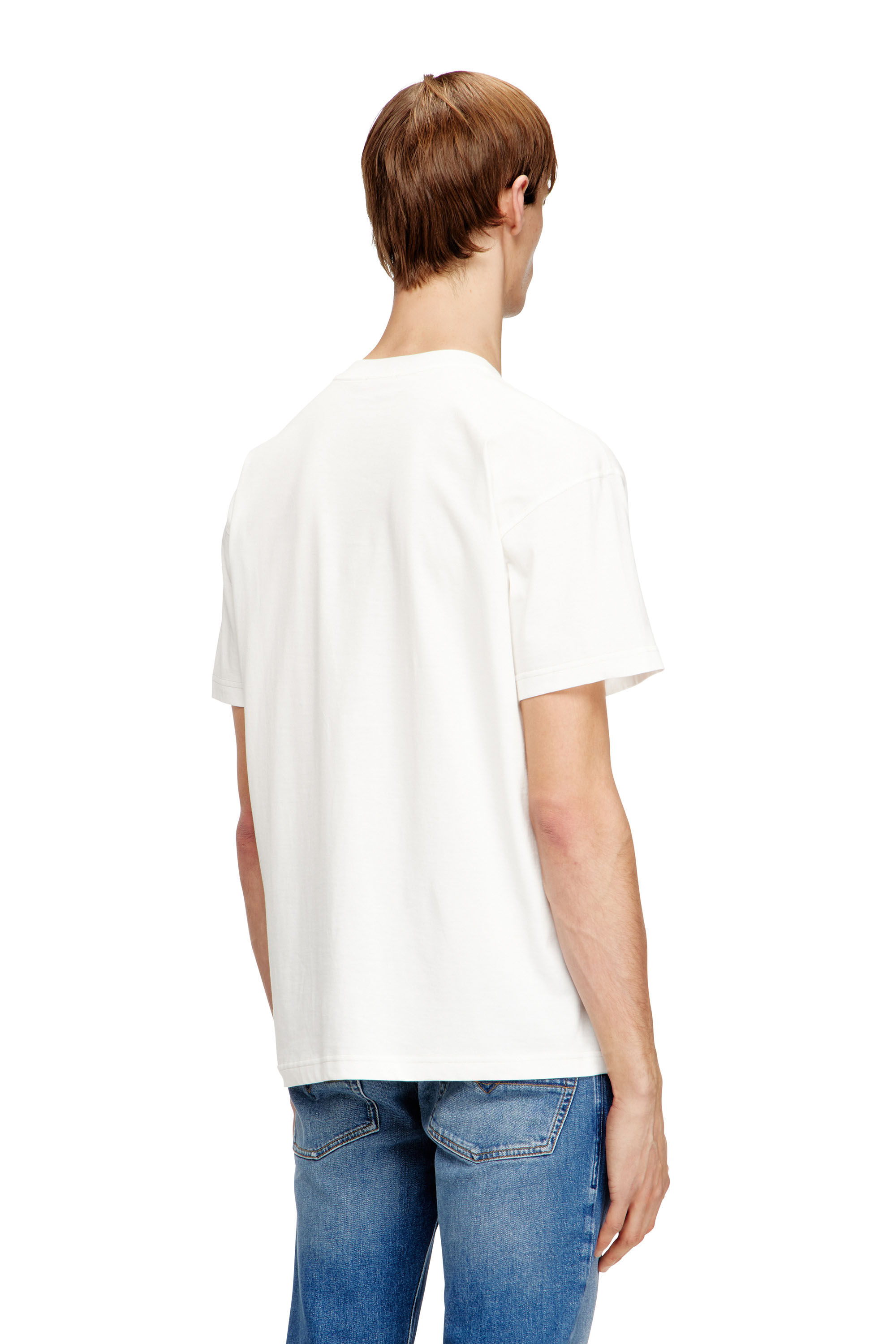 Diesel - T-NORM-V16, T-shirt regular in cotone con ricamo Diesel Uomo in Bianco - 4