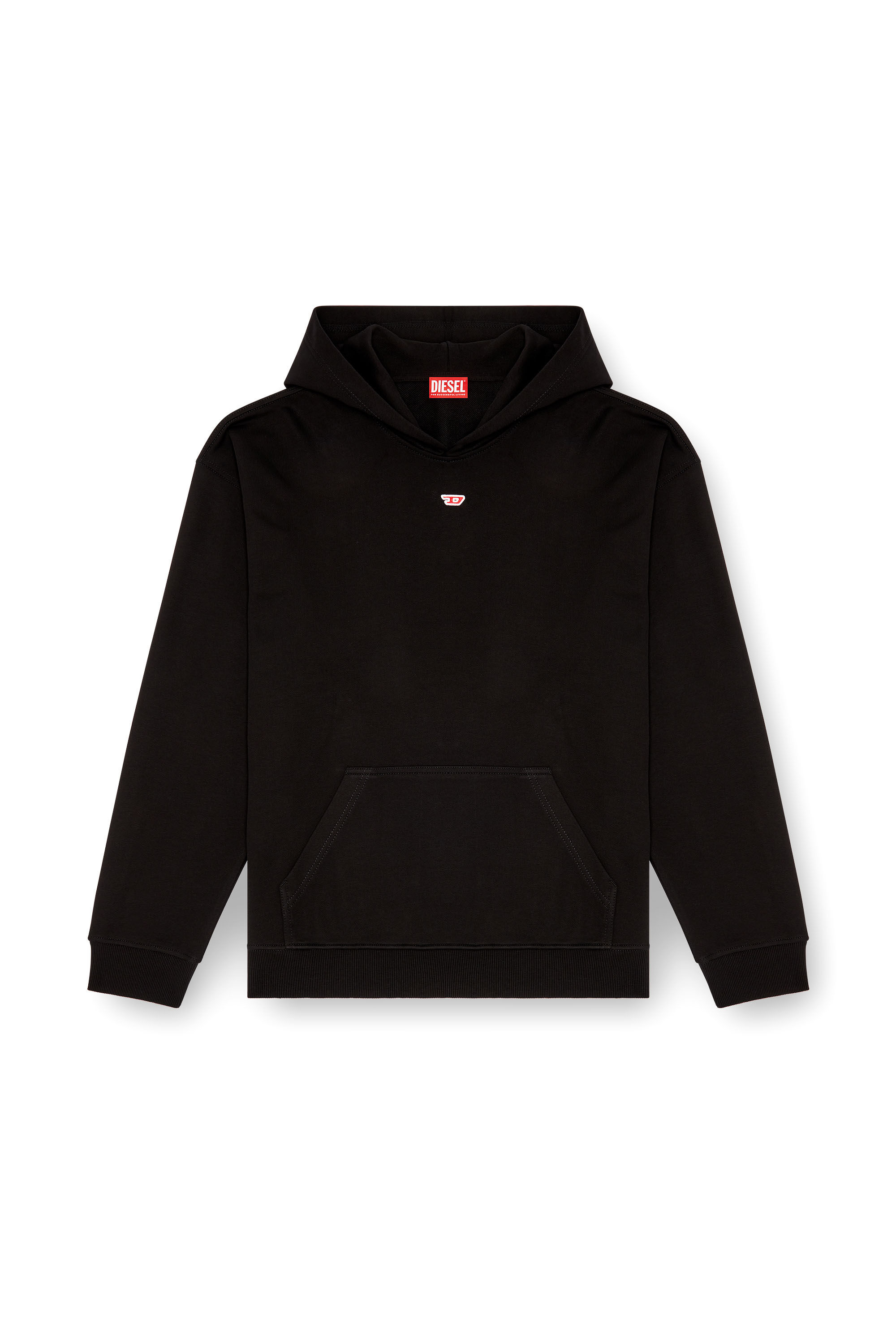 Diesel - S-BOXT-HOOD-D, Hoodie con patch logo D Uomo in Nero - 2