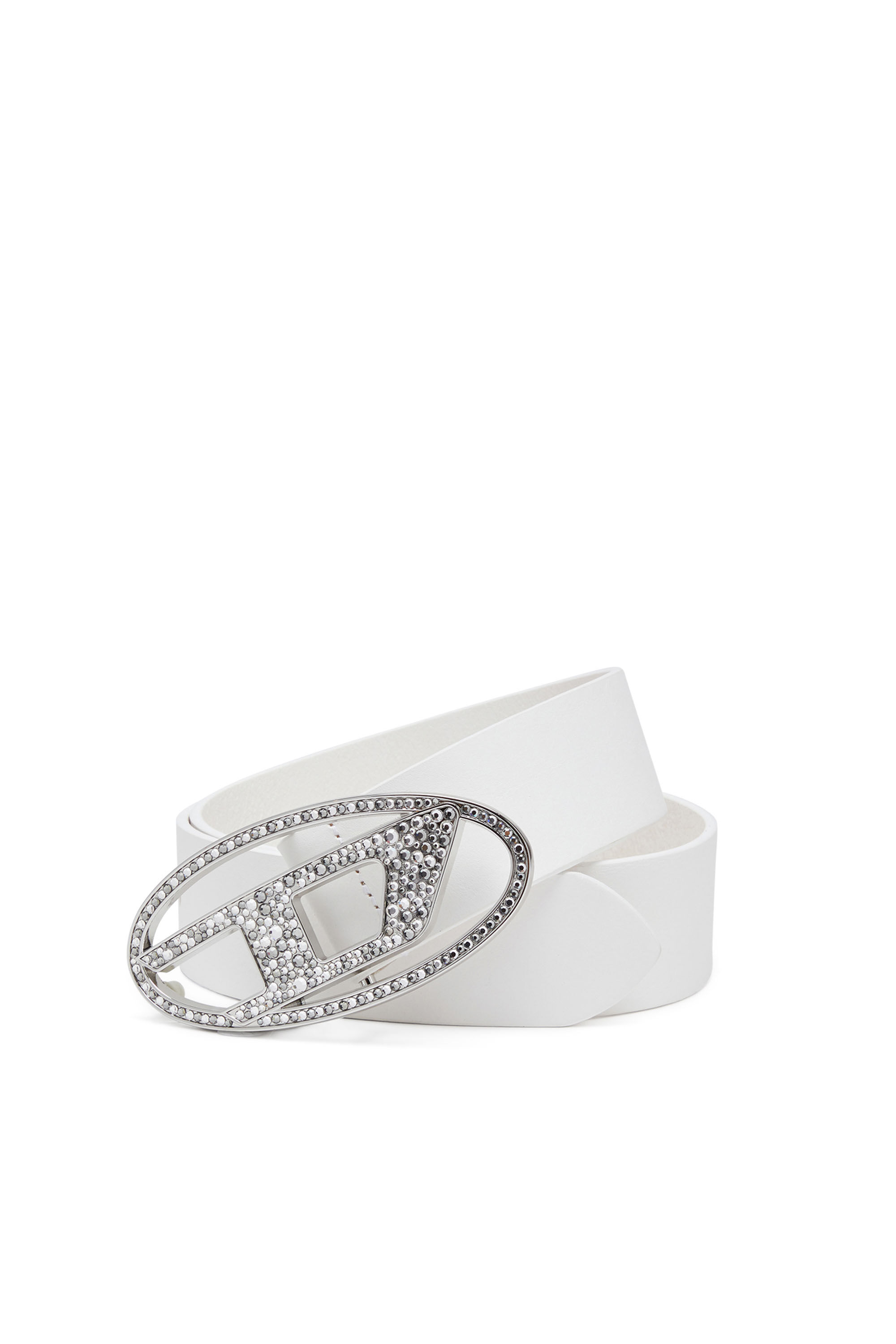 【関税&送料込】Diesel Cintura 1Dr Strass In Pelle Cintura in canvas e pelle con strass Donna | Nero | Diesel