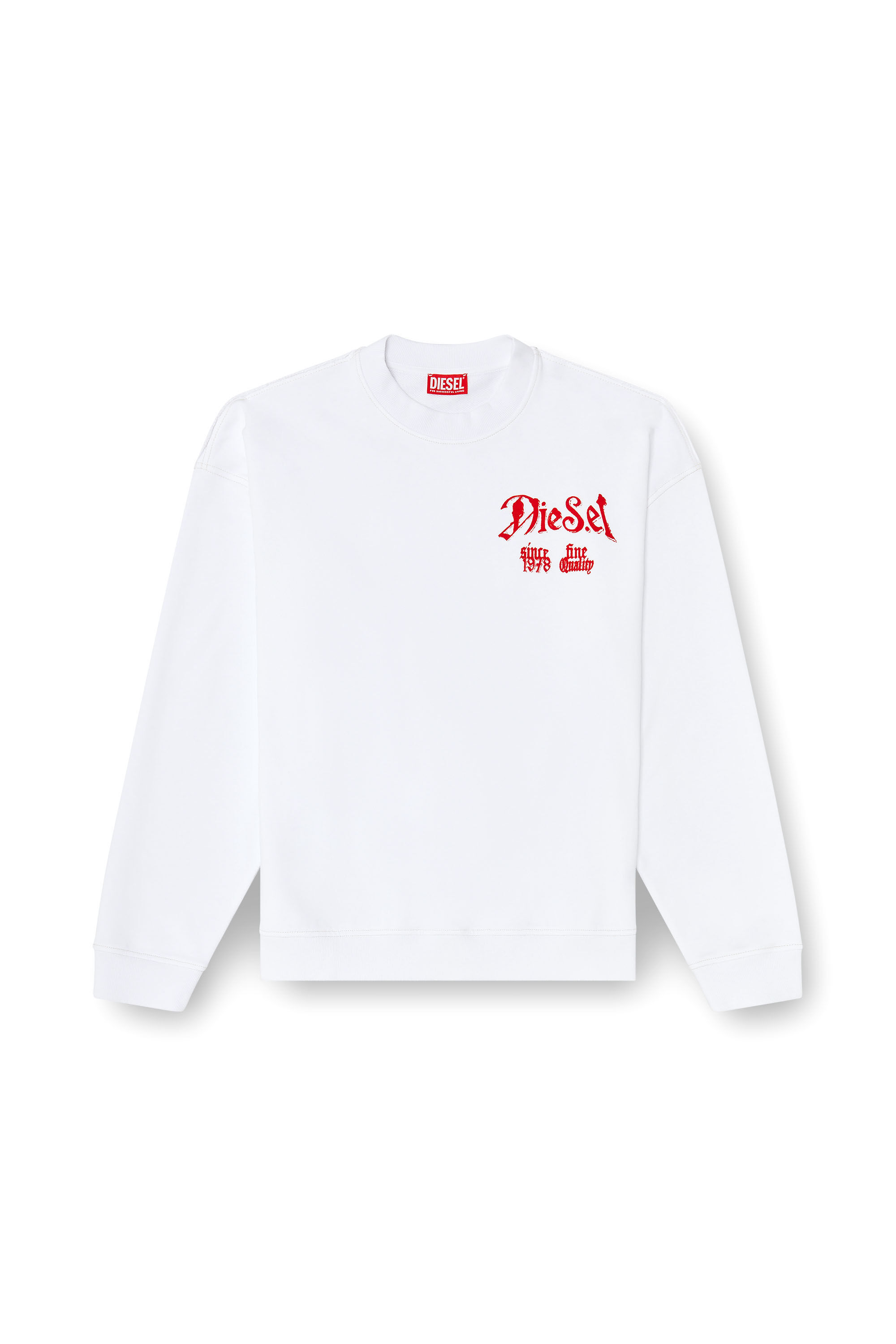 Diesel - S-BOXT-AA2, Man's Cotton sweatshirt with flocked graphics in null - 2