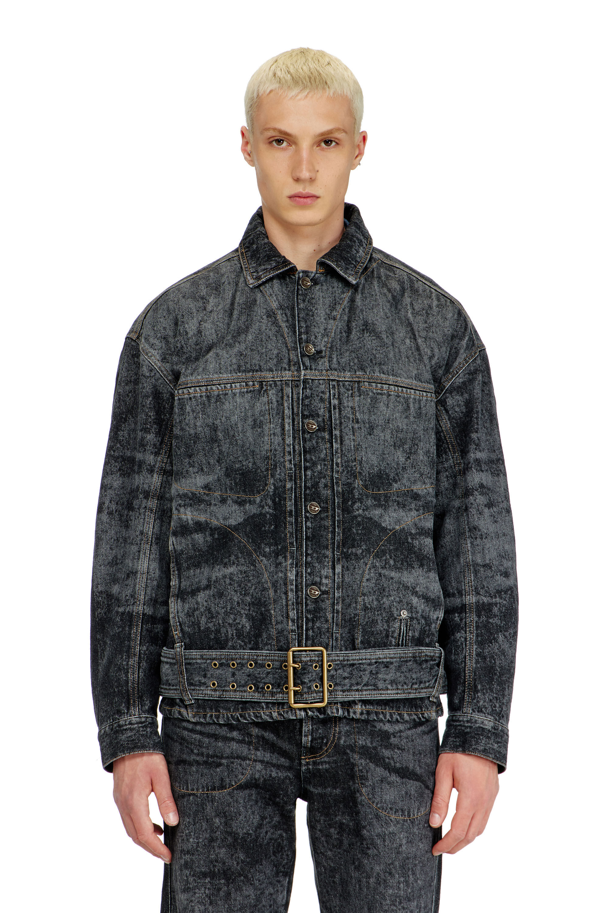 Diesel - D-VALERO-S, Giacca in denim d'ispirazione biker Uomo in Nero - 3
