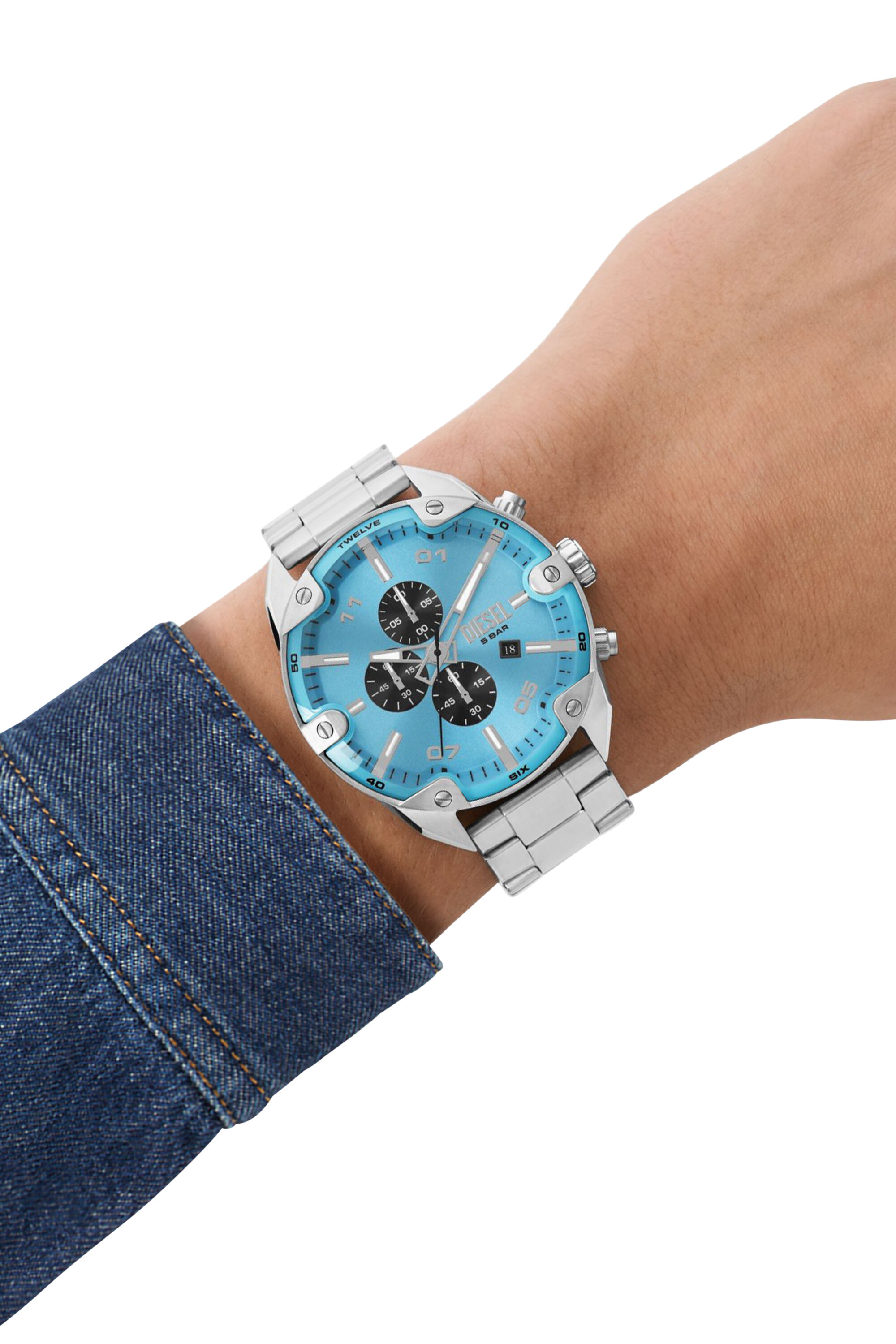 Orologio Spiked con cinturino in acciaio inossidabile Uomo Argento Diesel