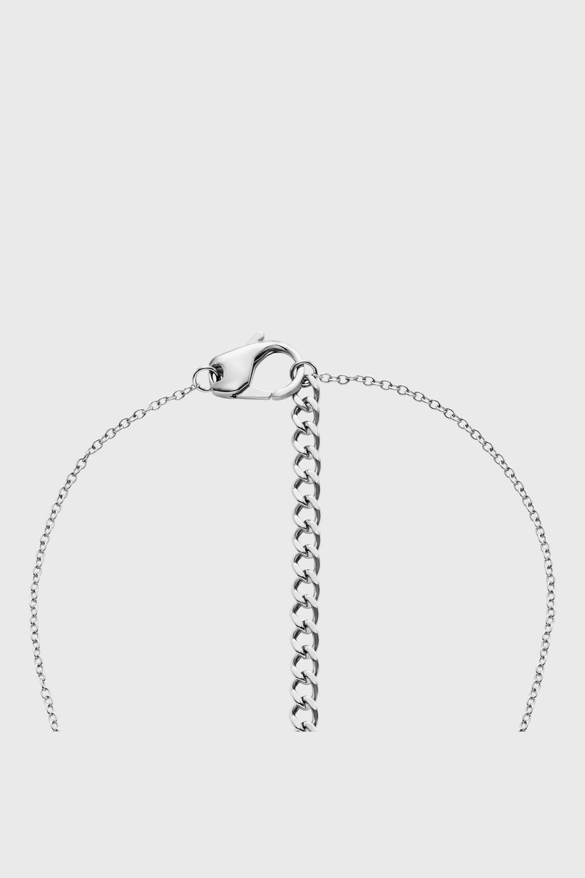 Diesel - DX1750040, Collana in acciaio inox con pendente pav&eacute; Unisex in Argento - 3