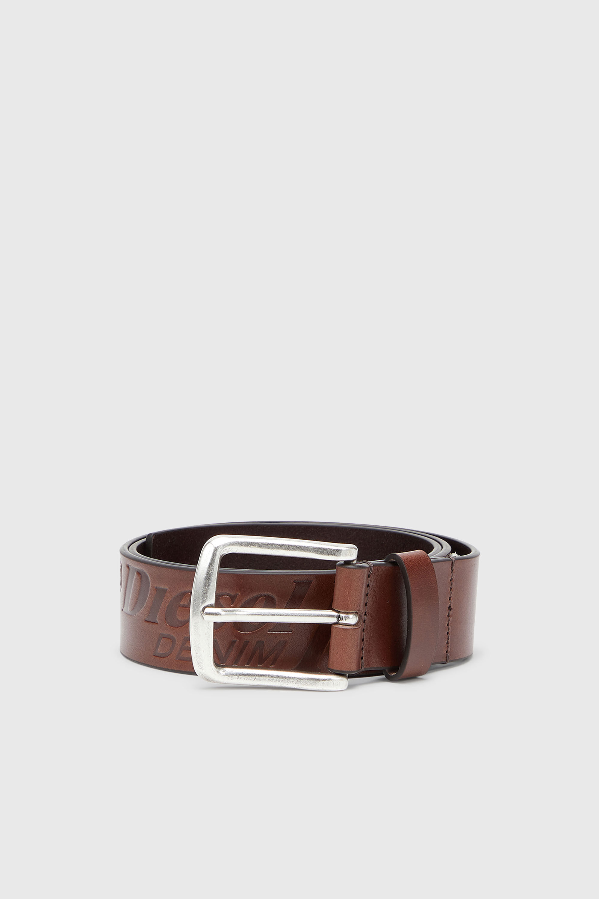 Diesel - B-FLAG-D EMBOSSED, Cintura 4 cm in pelle da con logo inciso Uomo in Marrone - 1