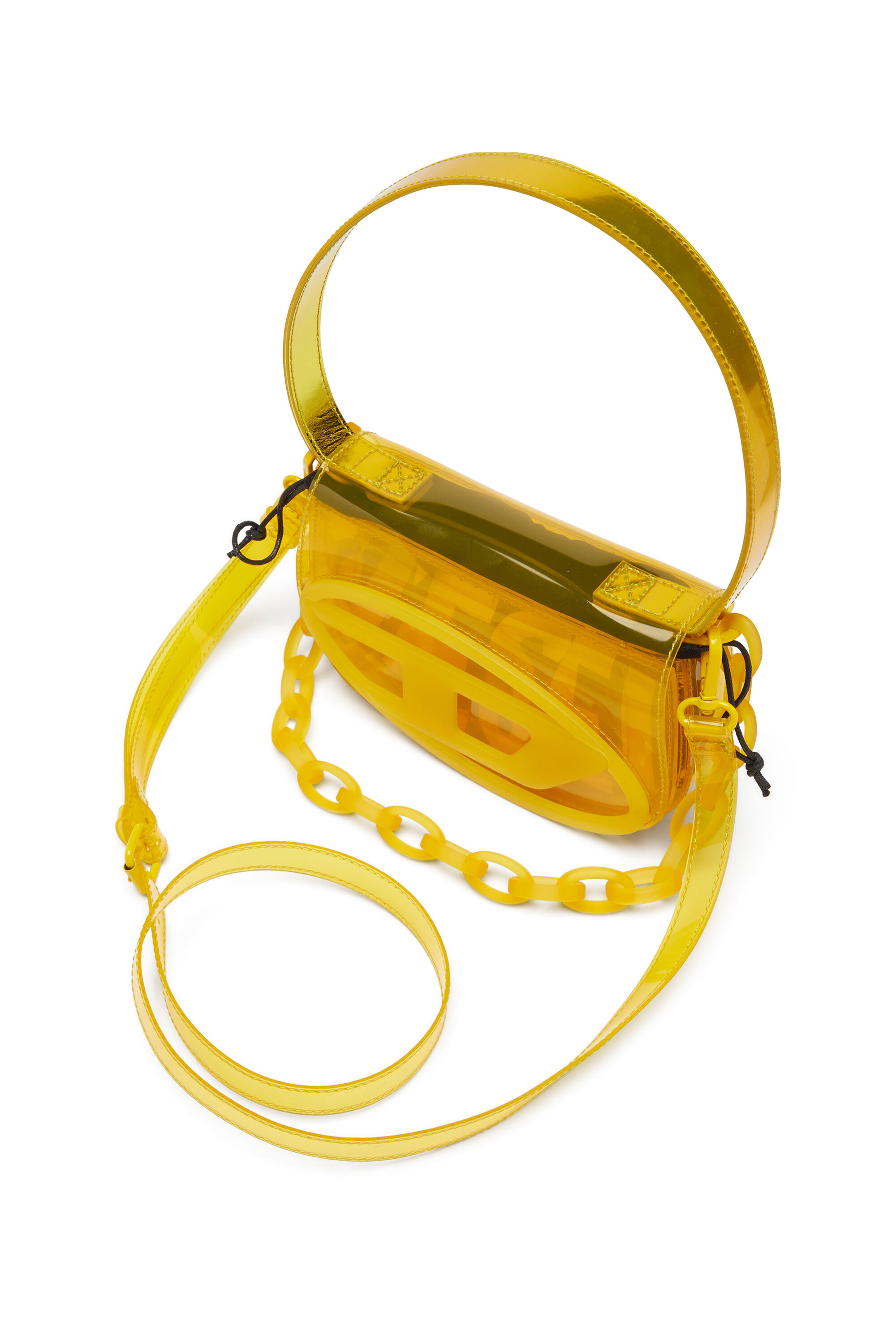Diesel - 1DR, 1DR-Iconica borsa a spalla in TPU trasparente Donna in Giallo - 5