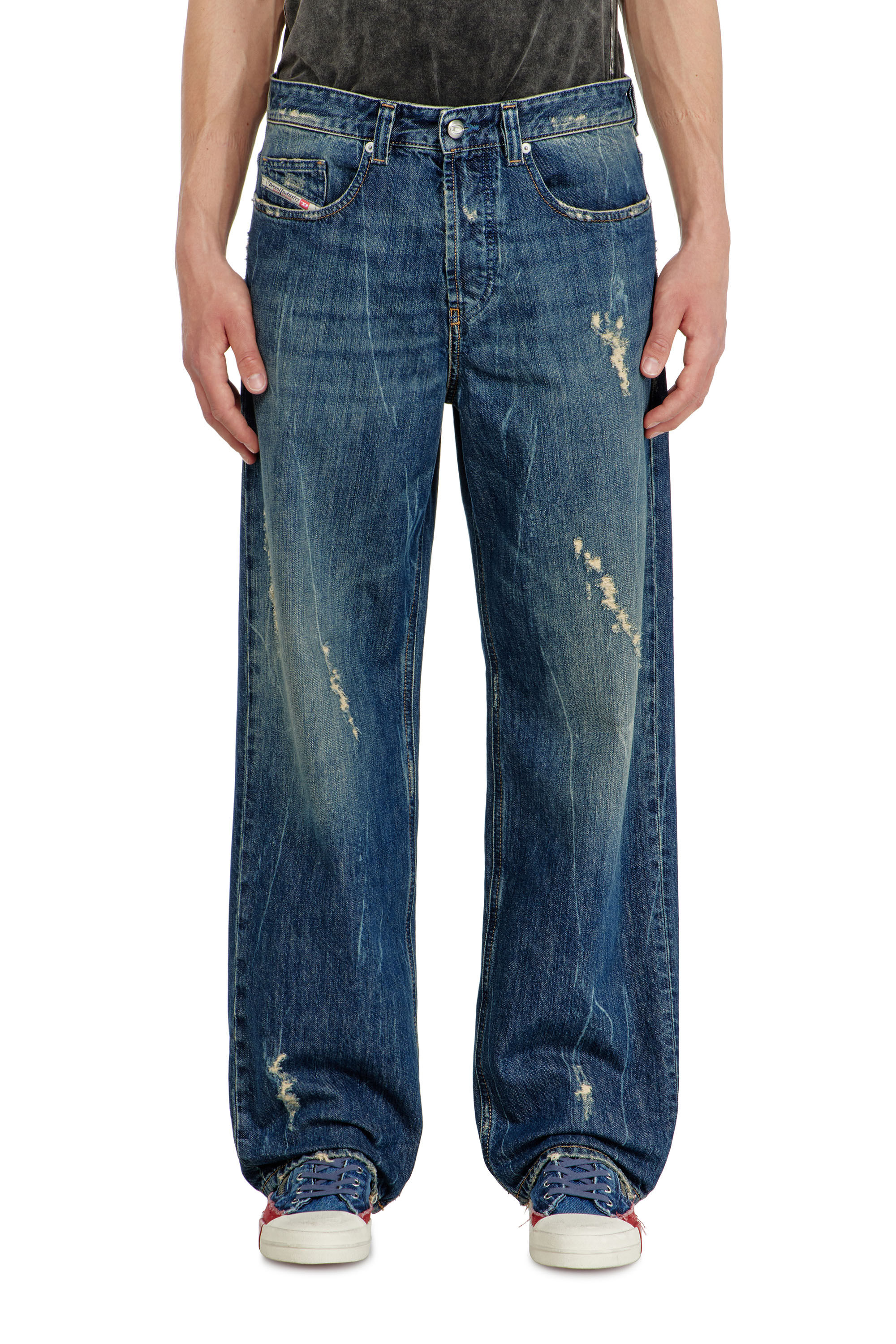 Diesel - Relaxed Jeans 2001 D-Macro 09Q28 Uomo, Blu medio - Image 4