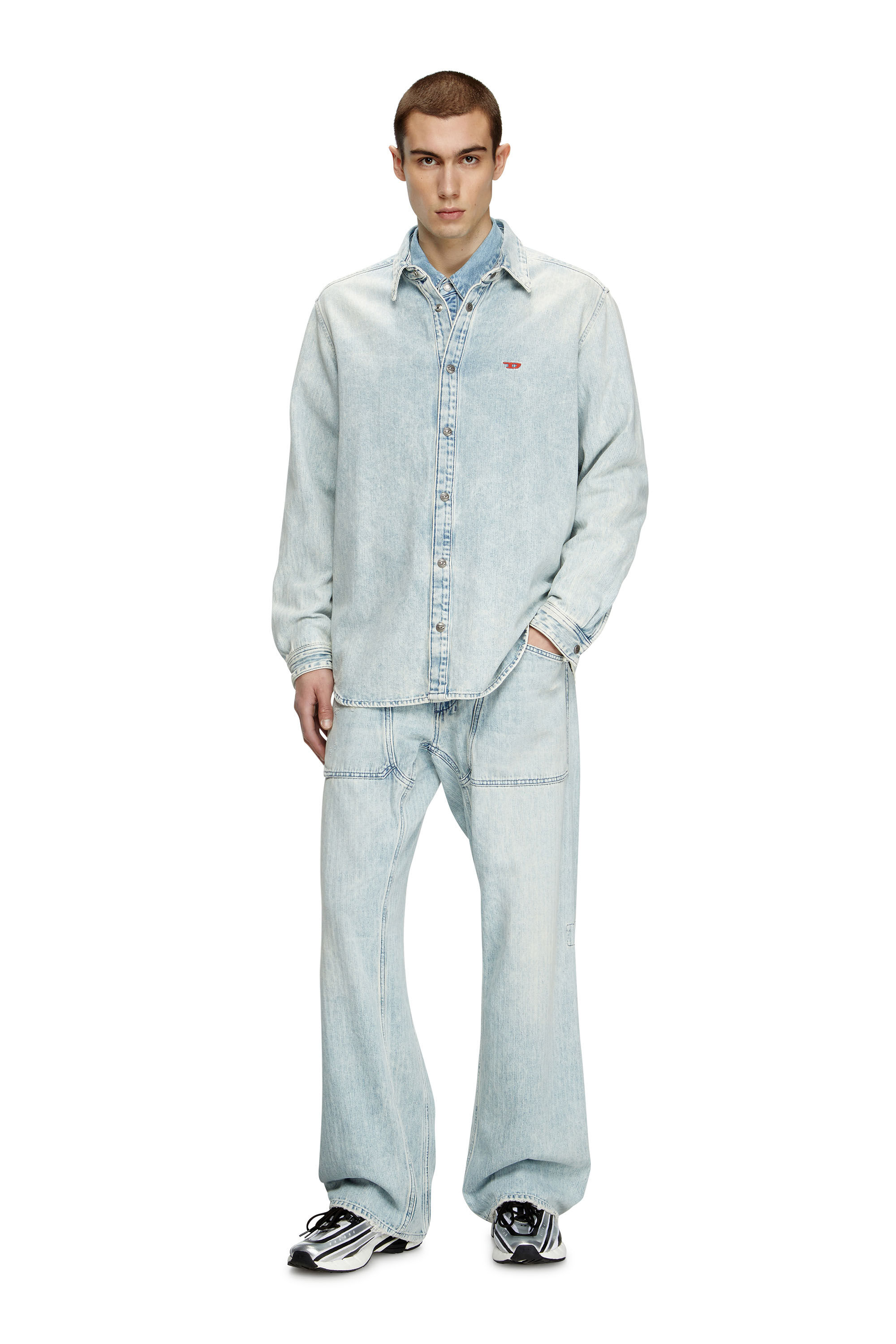 Diesel - Relaxed Jeans D-Zeta 09L60 Uomo, Blu Chiaro - Image 1