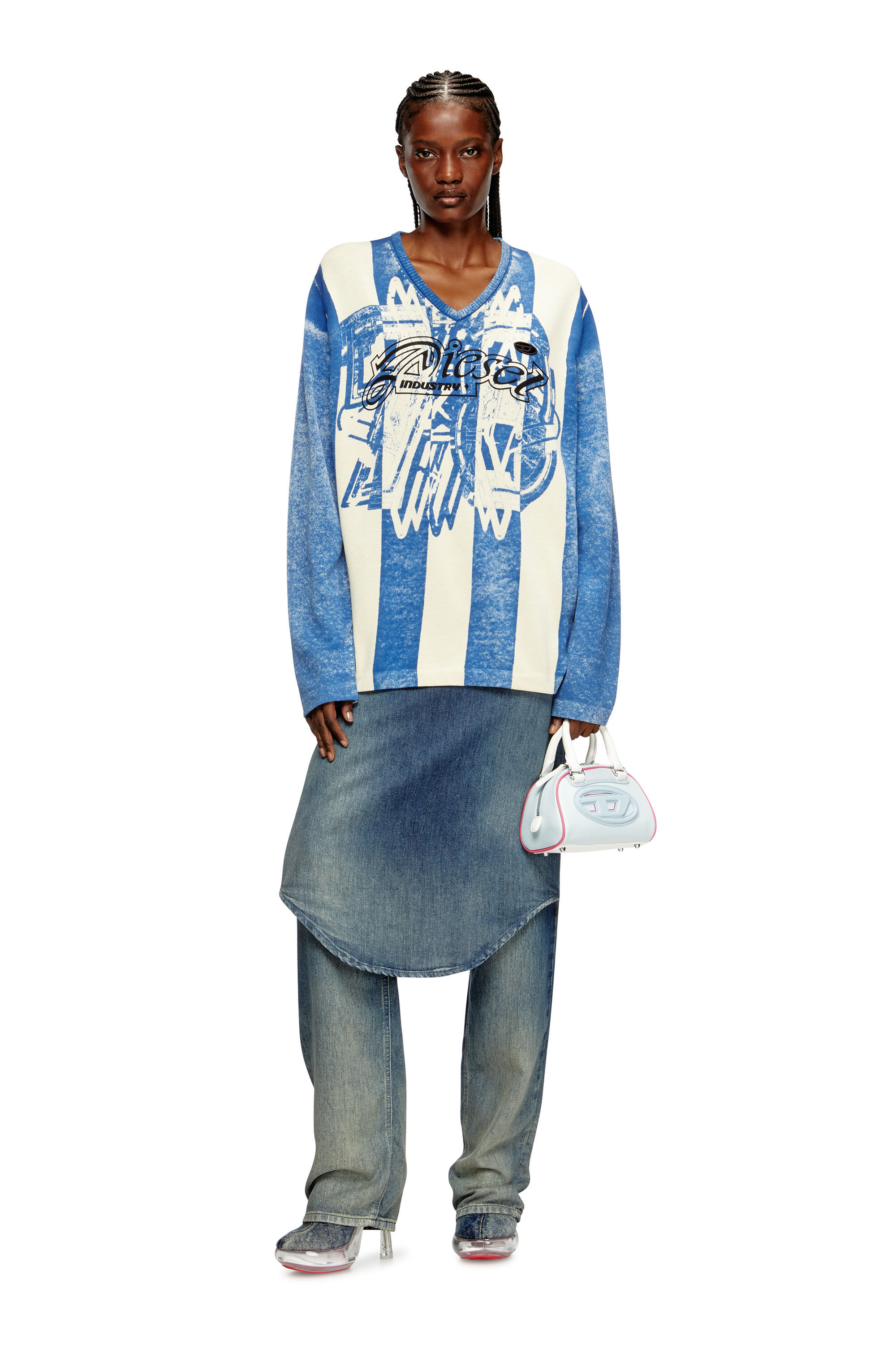 Diesel - K-OLIBA-V, Maglia a strisce con stampa interna Unisex in Multicolor - 7