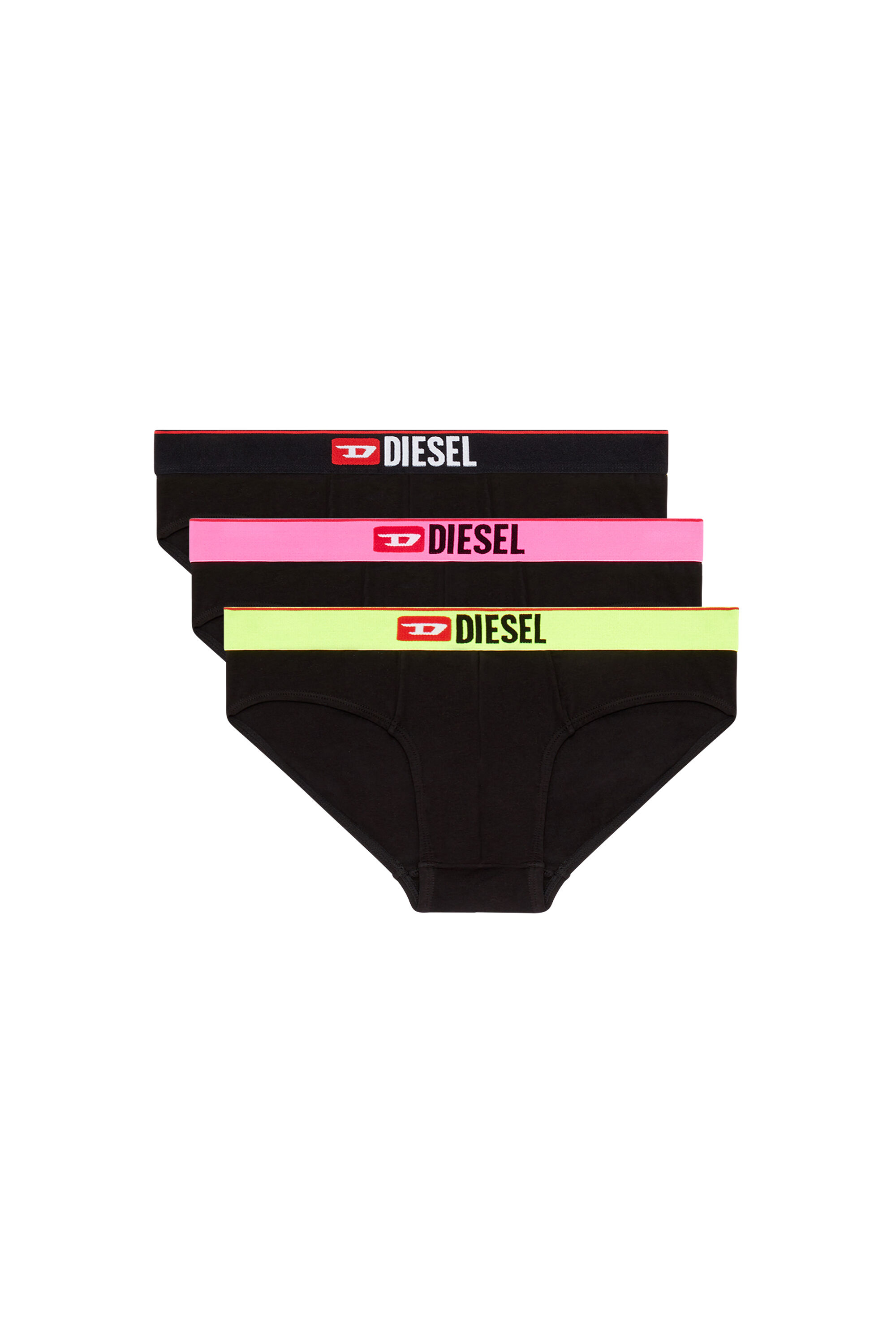 Diesel - UMBR-ANDRETHREEPACK, Man Three-pack briefs with pop-colour waist in Multicolor - Image 2