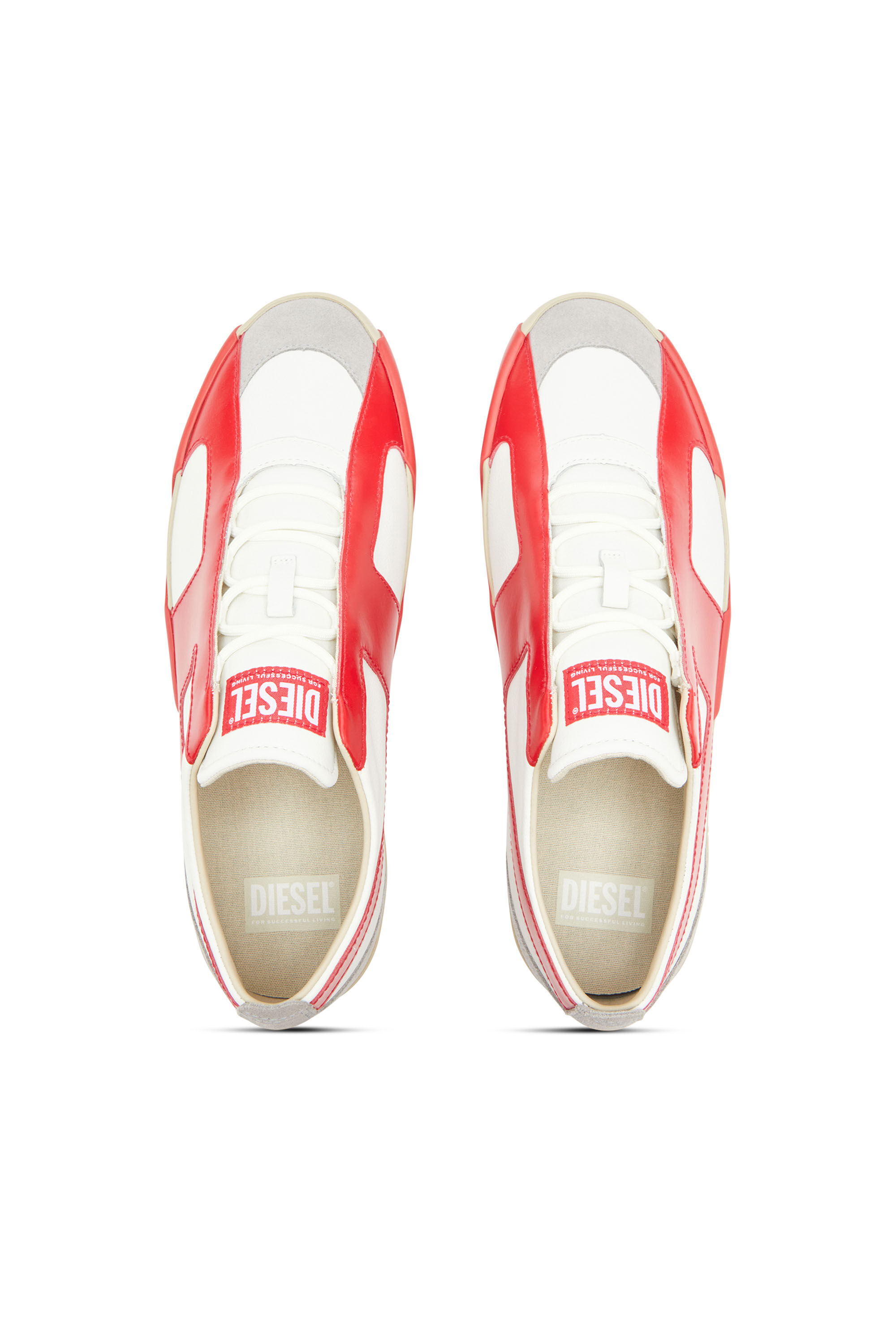 Diesel - S-SLANTE-D LOW, Sneakers in pelle e suede con logo D Uomo in ToBeDefined - 4