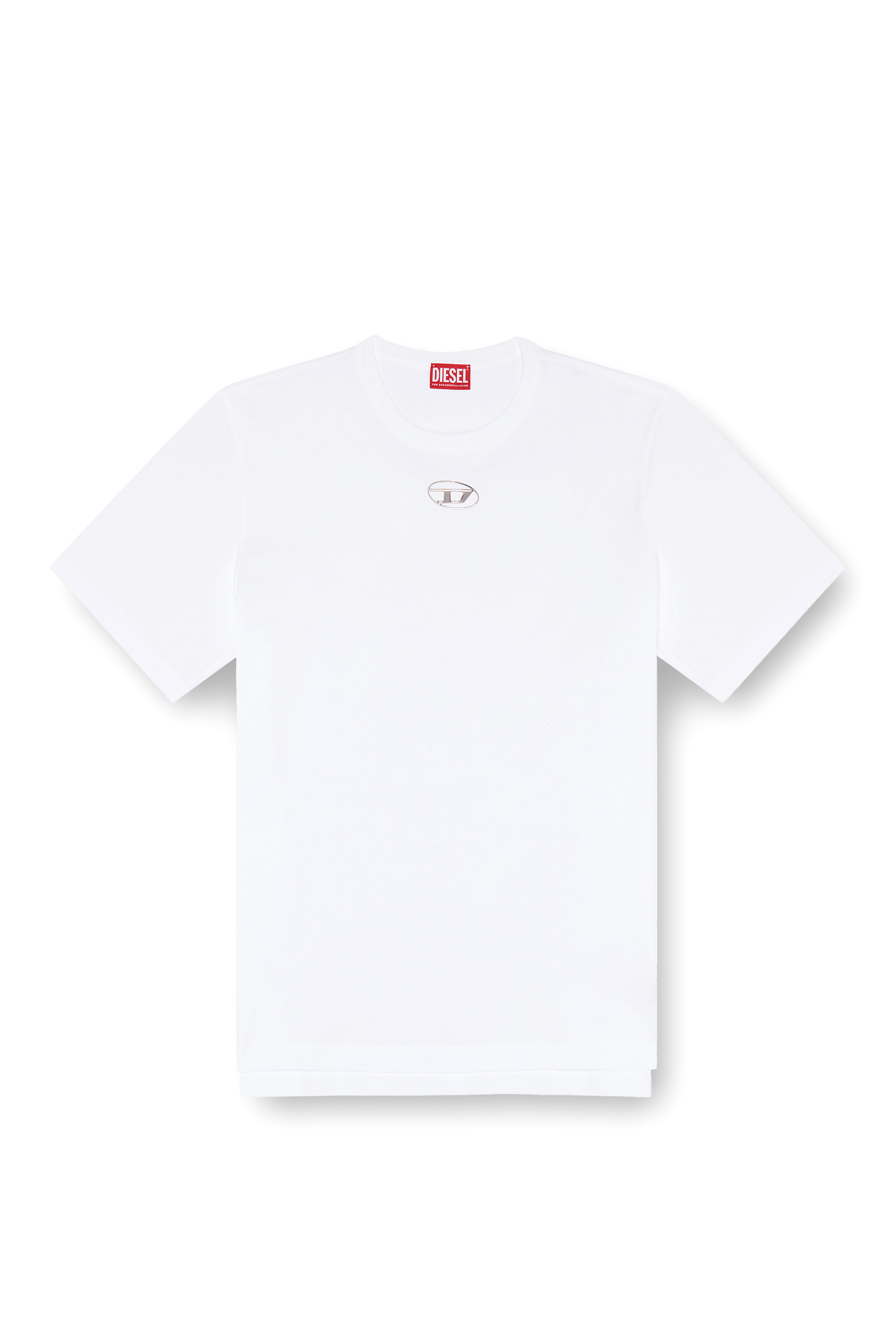 T shirt con logo stampato a iniezione Uomo Bianco Diesel