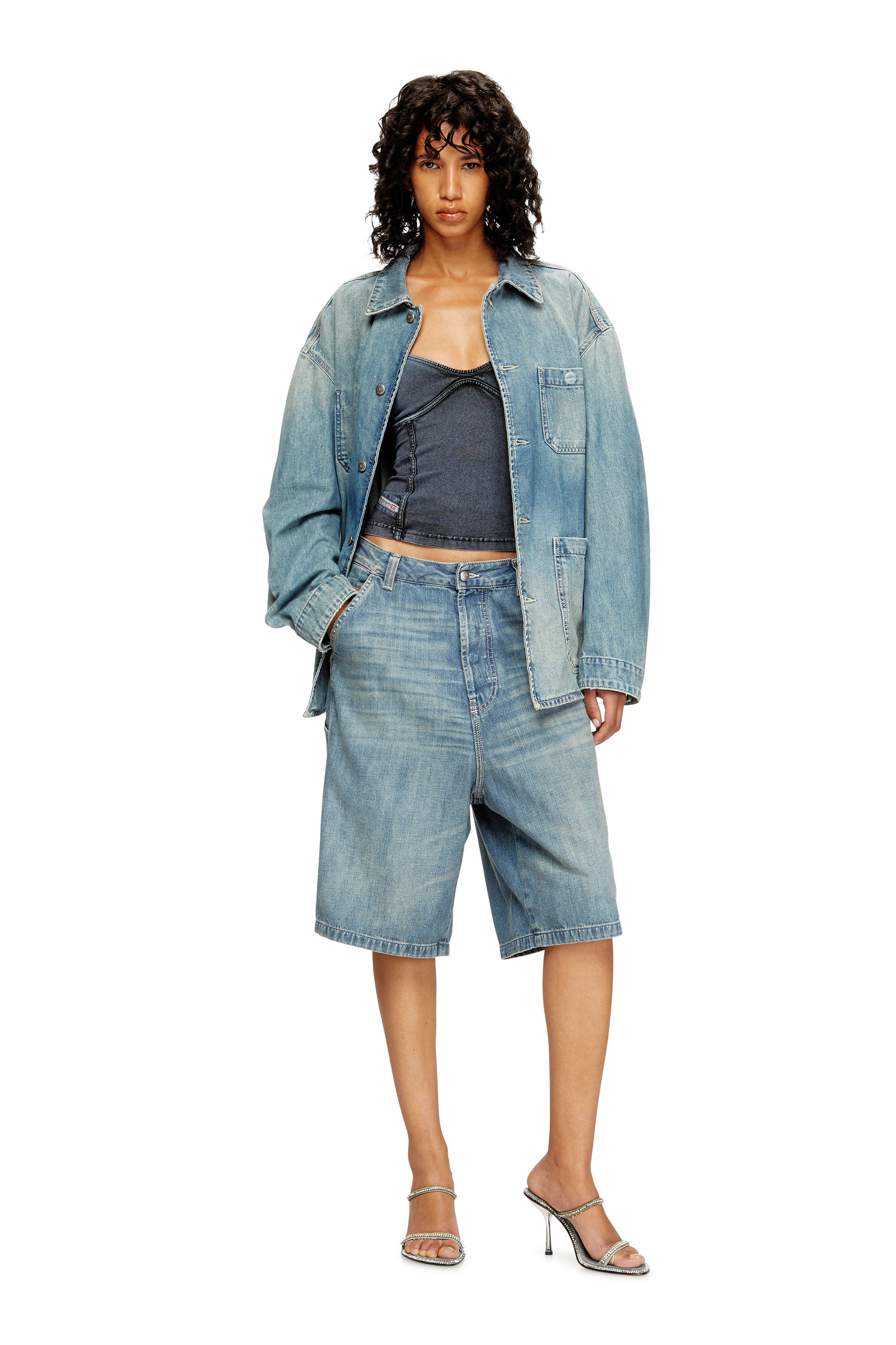 Diesel - D-STACK-U, Giacca in denim utility Unisex in Blu - 7