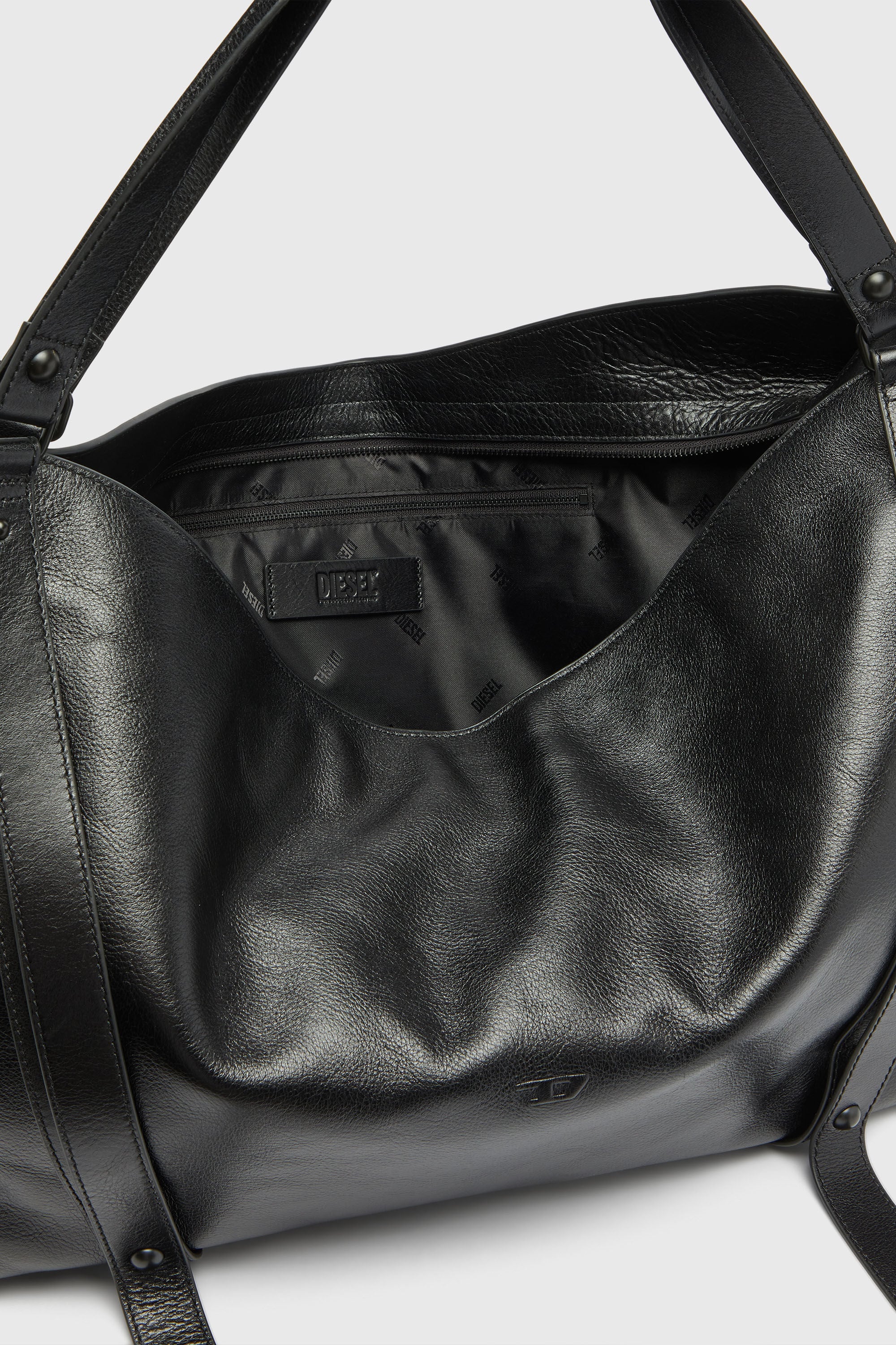 Diesel - D-ONE DUFFLE 48H, D-One-Borsa duffle in pelle Unisex in Nero - 3