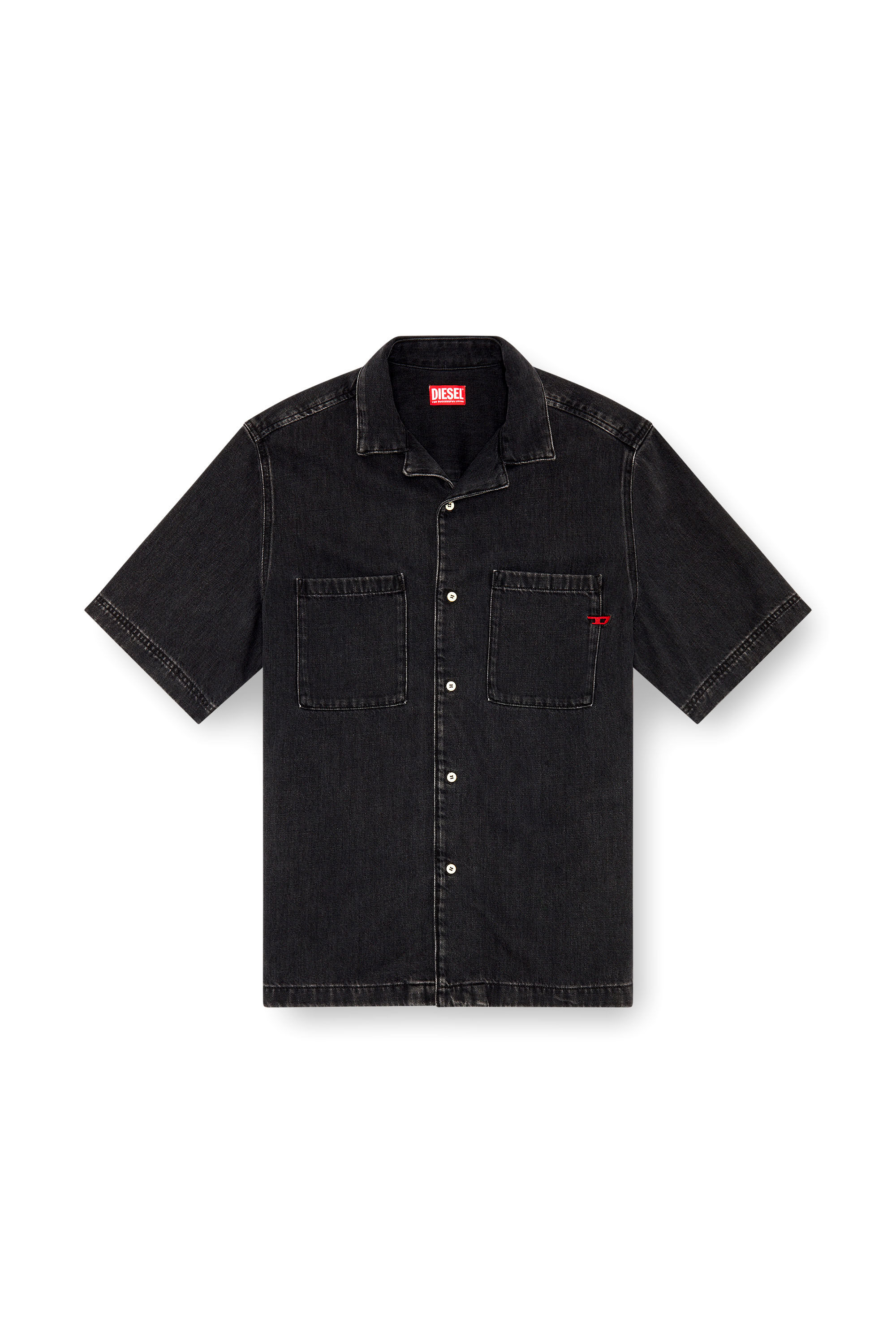 Diesel - D-PAROSHORT, Camicia bowling in denim Tencel Uomo in Nero - 2