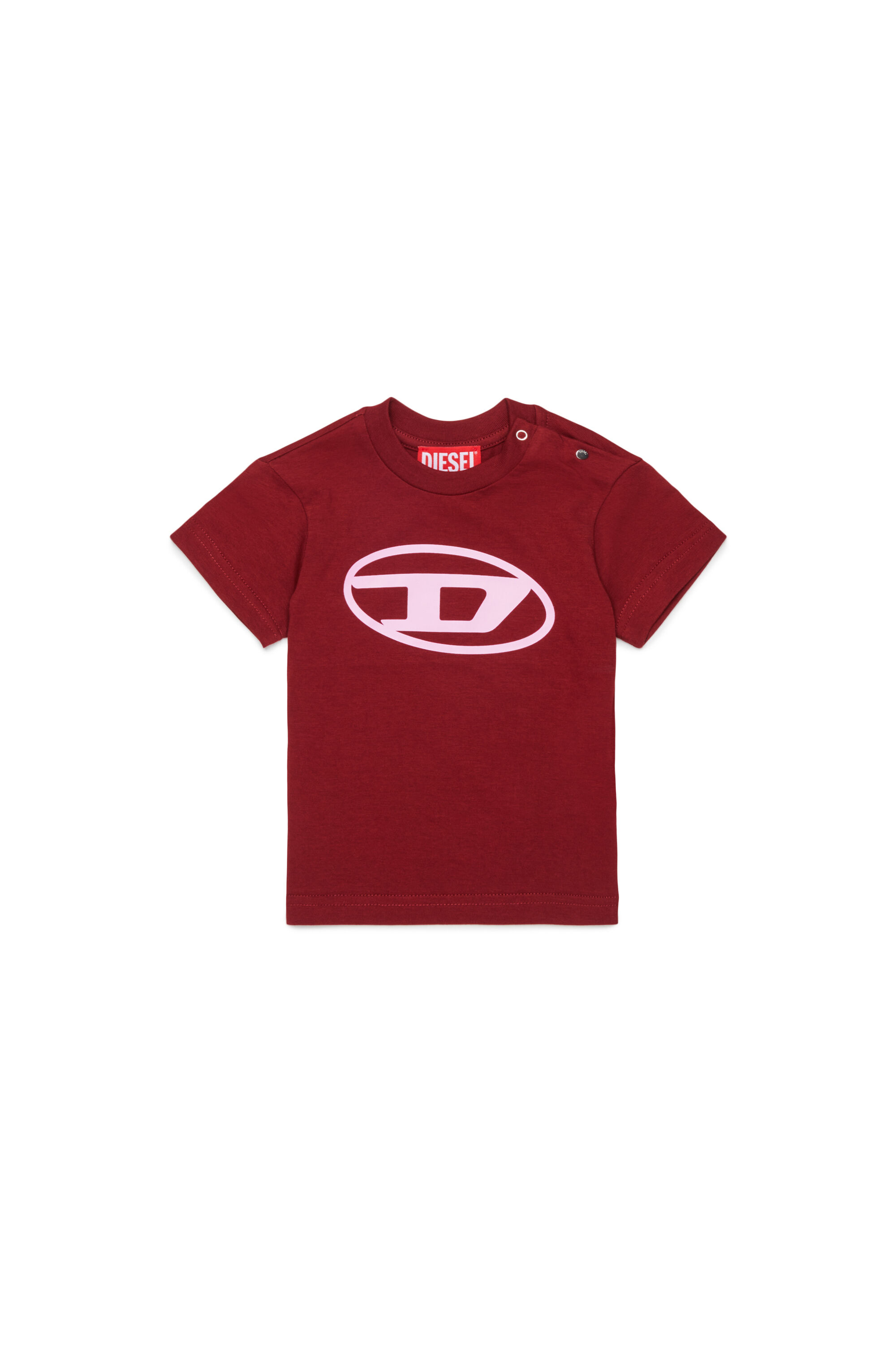 Diesel - TIELB, T-shirt in cotone con stampa Oval D Uomo in Rosso - 1