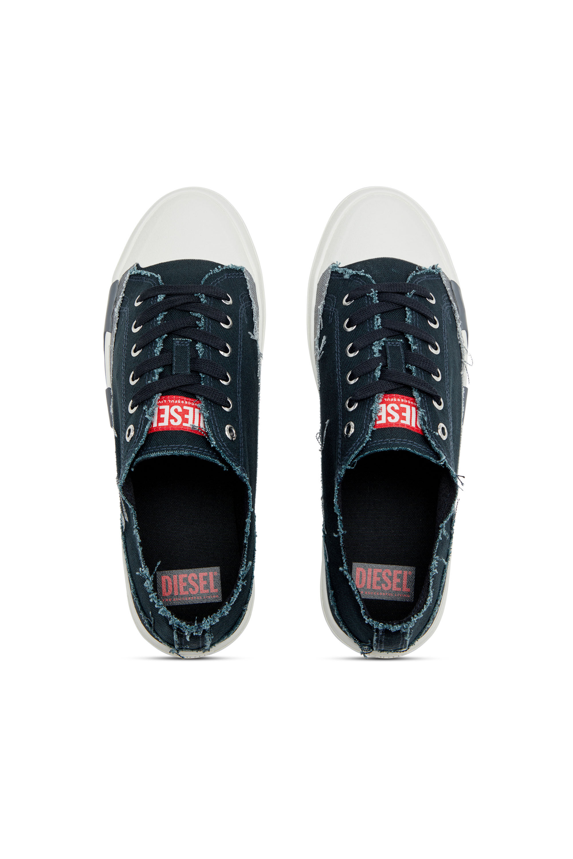 Diesel - S-D-VERSE LOW, S-D-Verse-Sneaker in canvas sfrangiato Uomo in Multicolor - 4