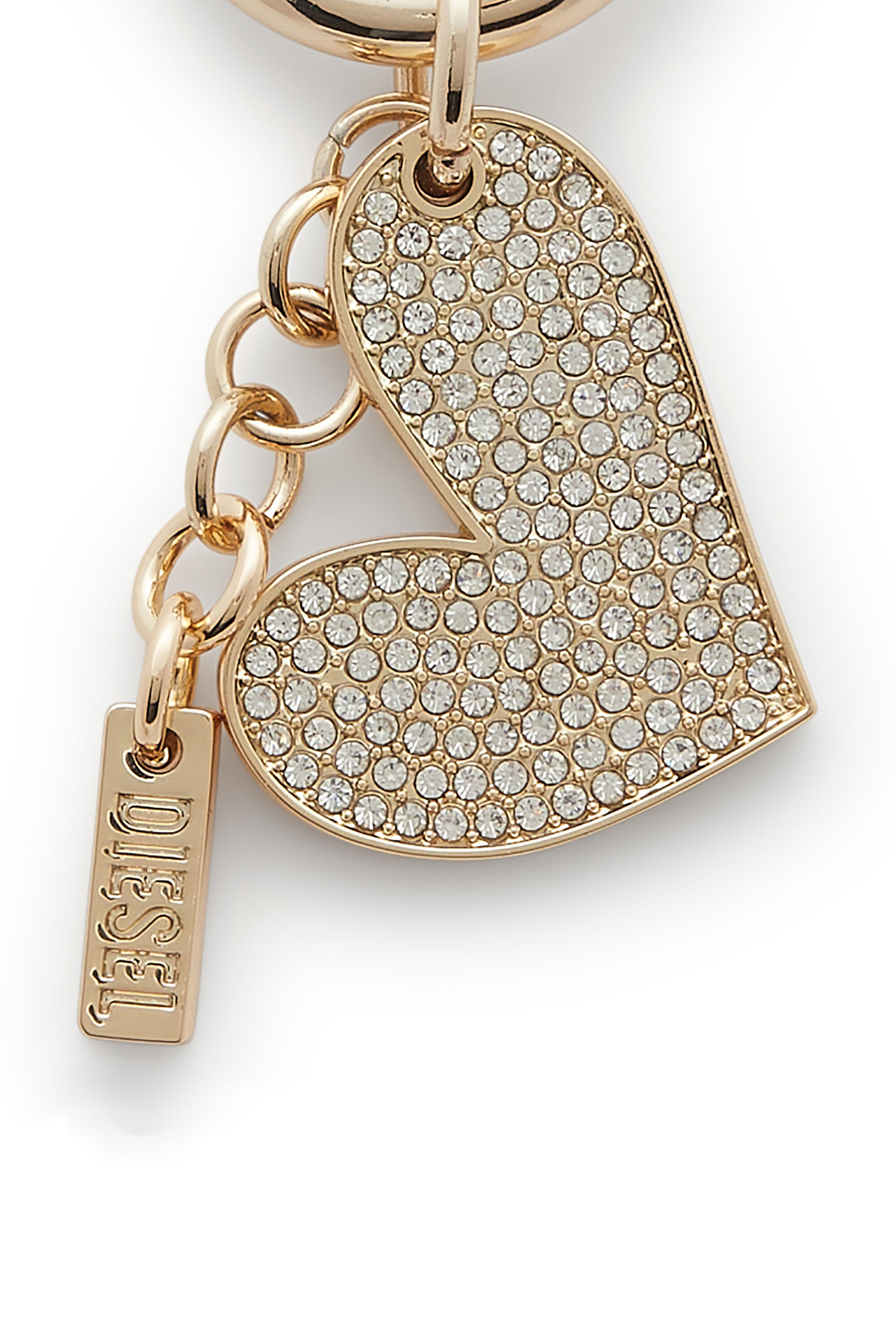 Diesel - CHARM-HEART, Charm a forma di cuore in metallo con strass Donna in Oro - 3