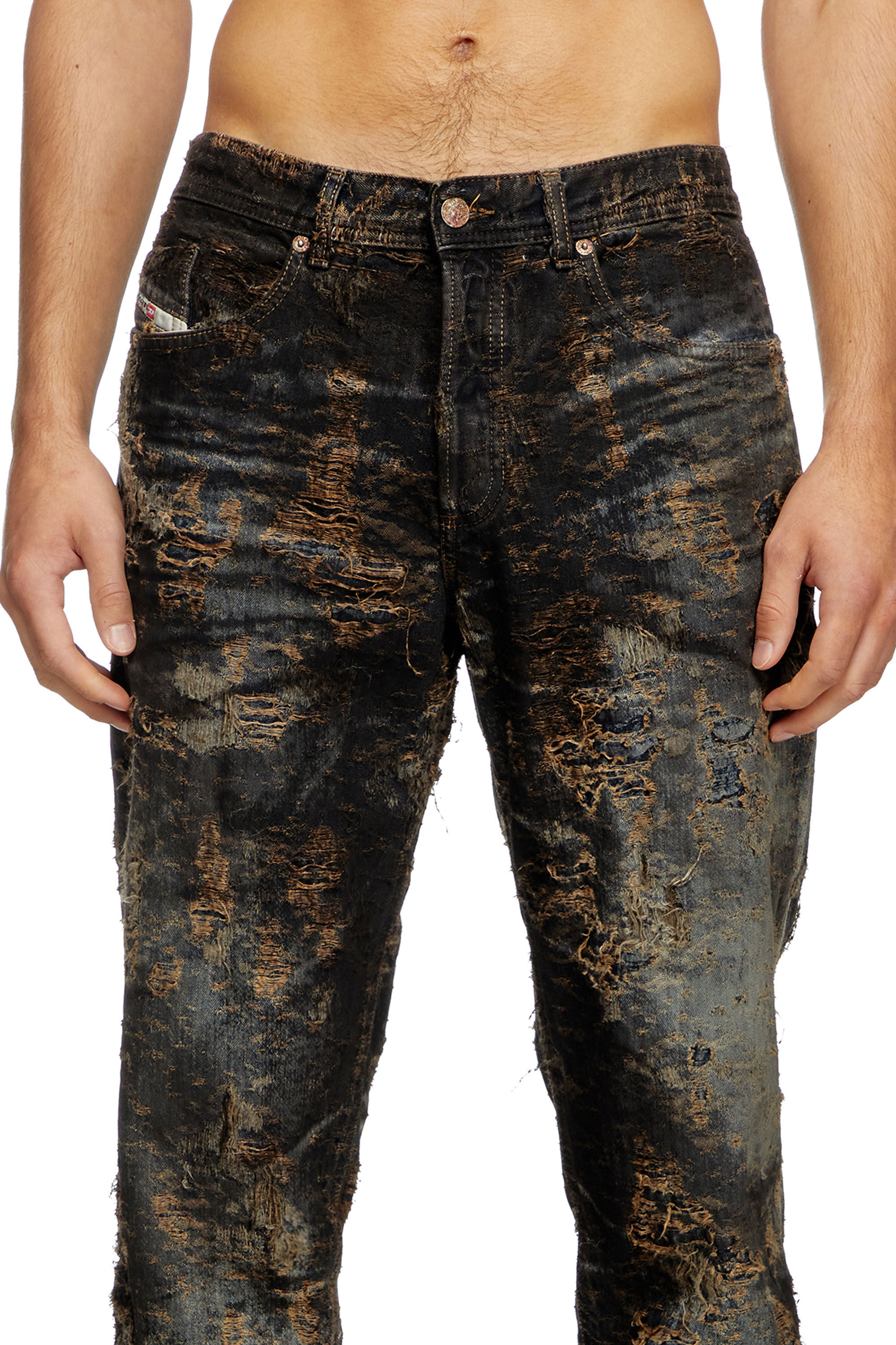 Diesel - Tapered Jeans 2023 D-Finitive 0ABCW Uomo, Nero/Grigio scuro - Image 5