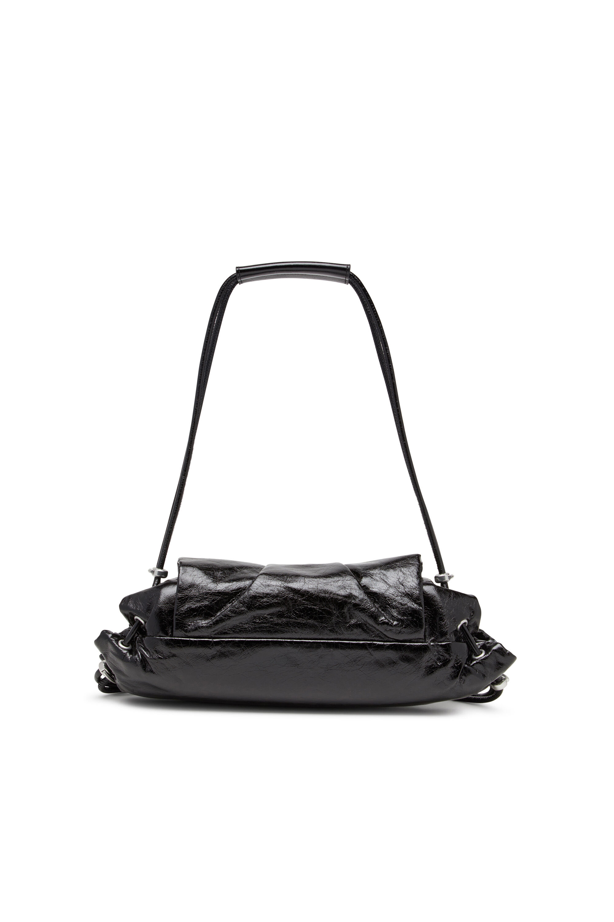 Diesel - SCRUNCH-D SHOULDER S, Borsa a spalla in pelle arricciata Donna in Nero - 3