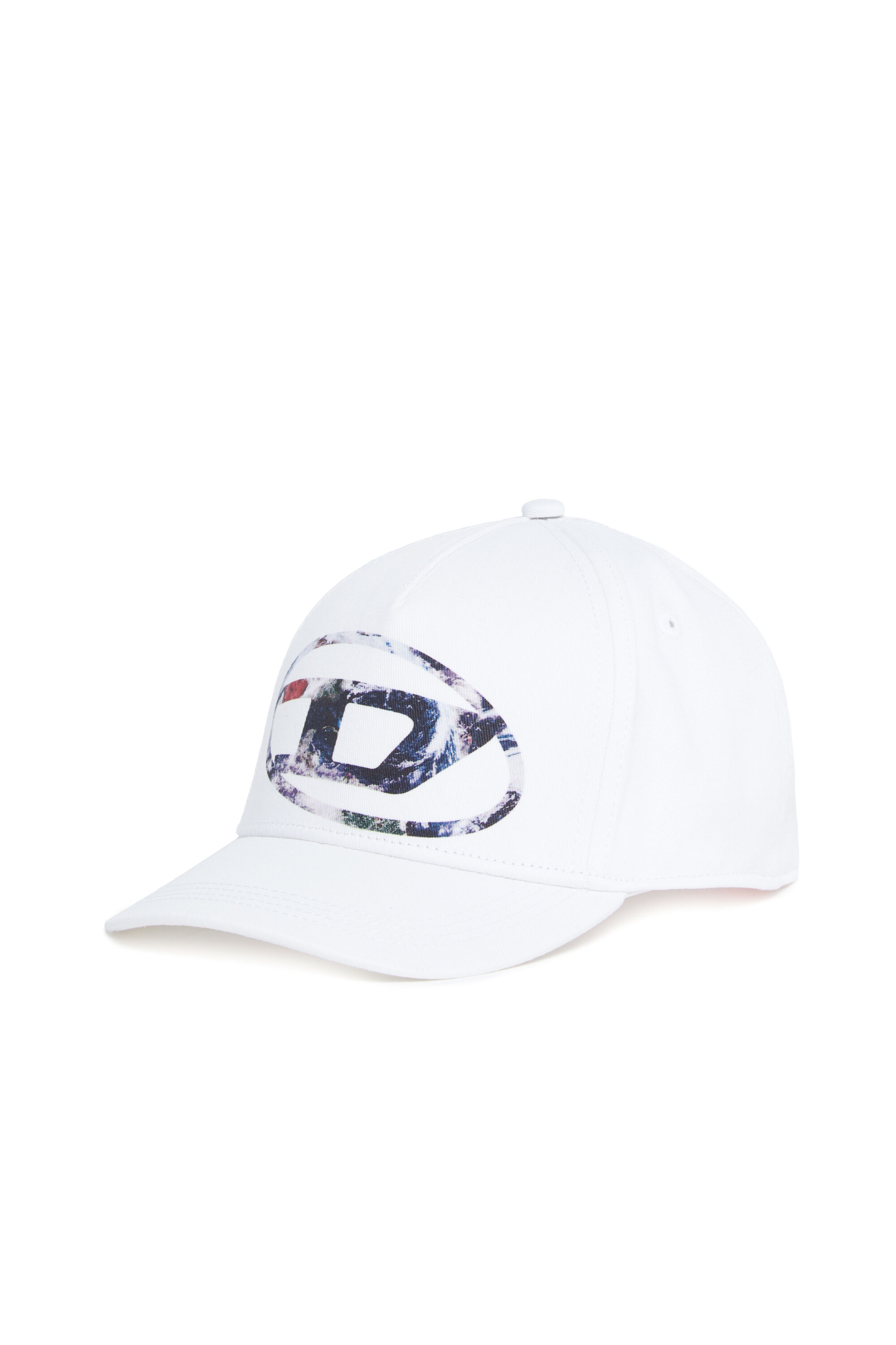 Diesel - FZERIL, Berretto da baseball con logo Oval D stampa Terra Unisex in Bianco - 1