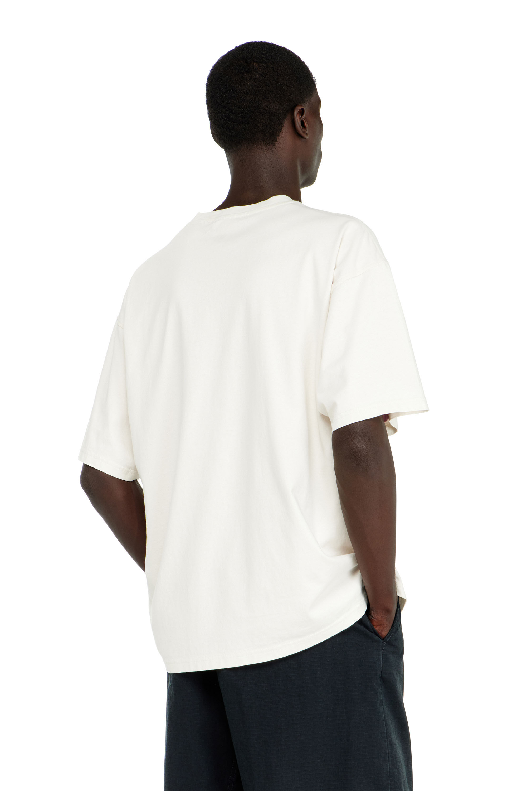 Diesel - T-BOXT-N14, T-shirt con stampa distressed floccata Uomo in Bianco - 4