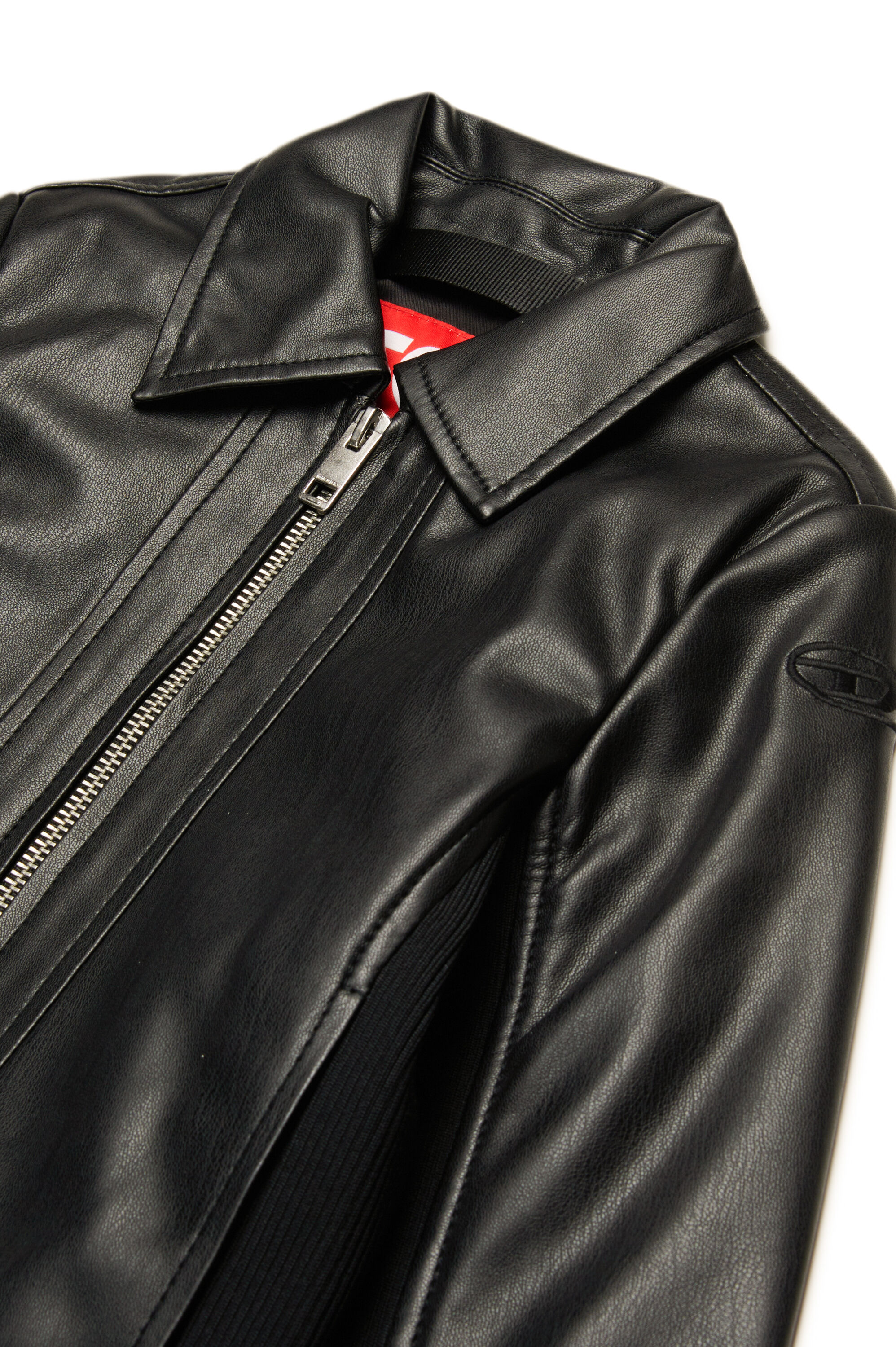 Diesel - JLSASK, Giacca biker con pannelli elasticizzati Donna in Nero - 3