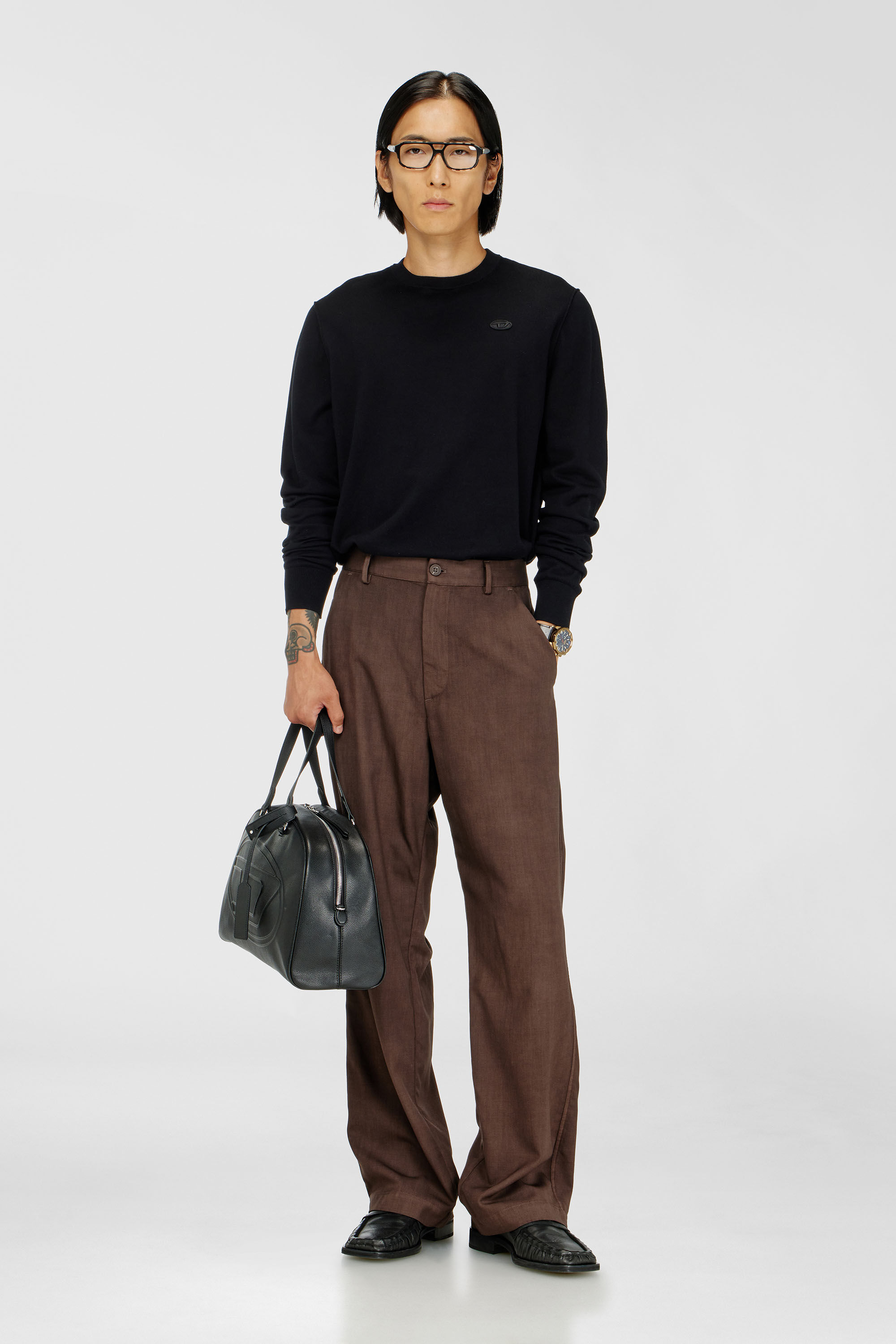 Diesel - K-FREEX-TAG-T92, Maglia in cotone con logo tono su tono Uomo in Nero - 1