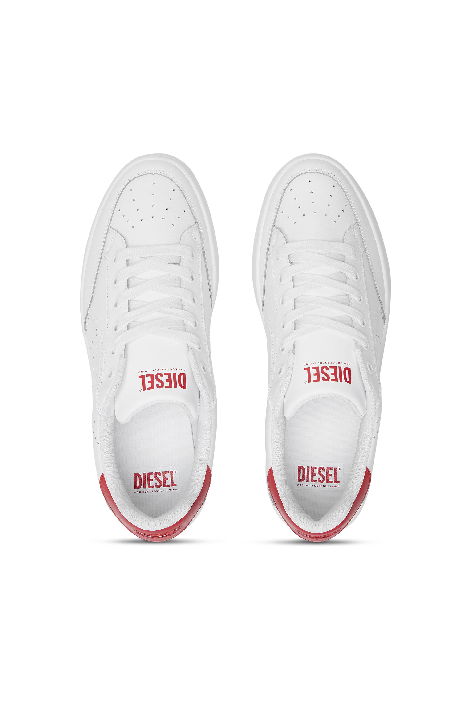 Diesel - S-DAKOTA LOW, S-Dakota-Sneaker in pelle con logo perforato Uomo in Multicolor - 4