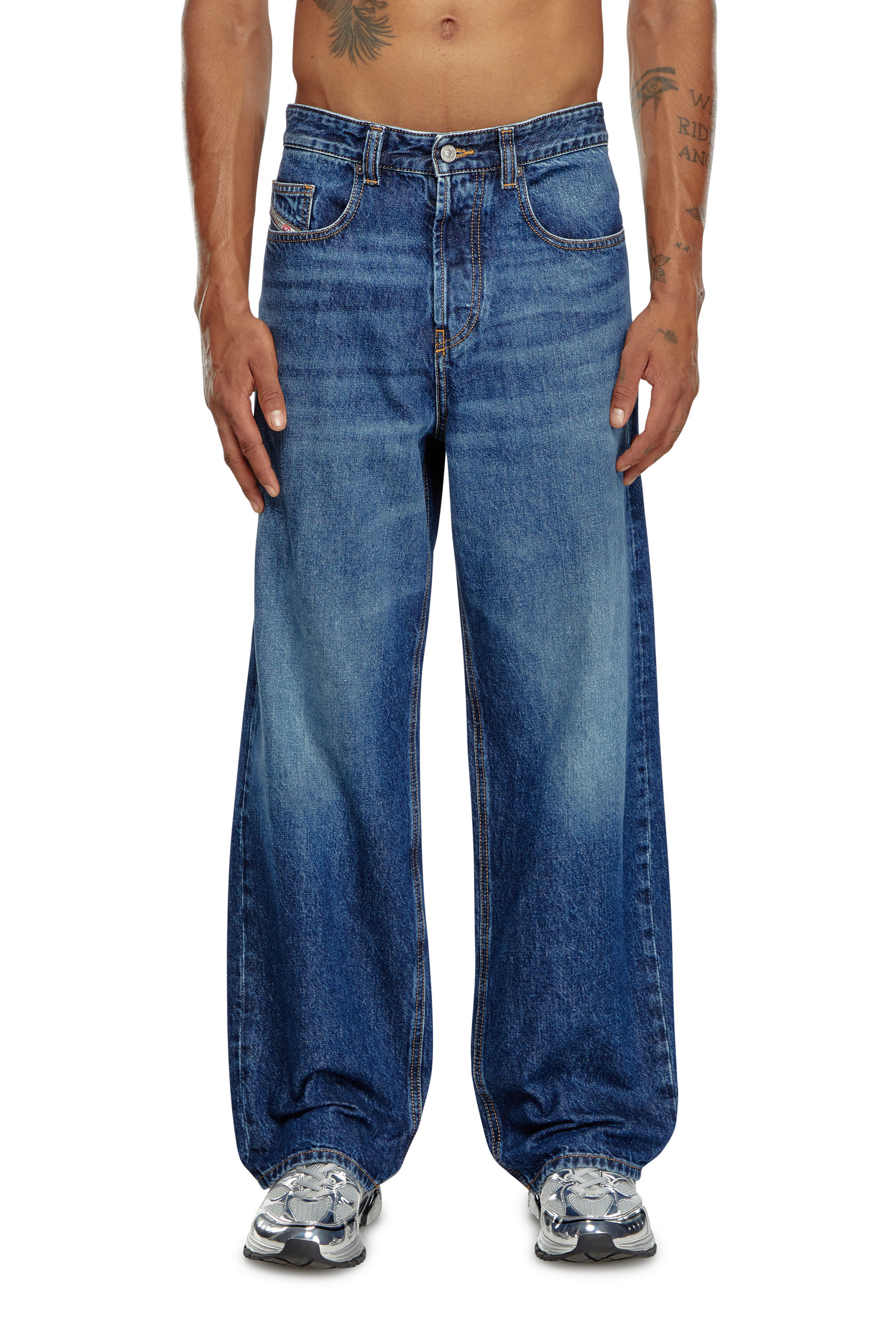 Diesel - Relaxed Jeans 2001 D-Macro 09I27 Uomo, Blu medio - Image 3