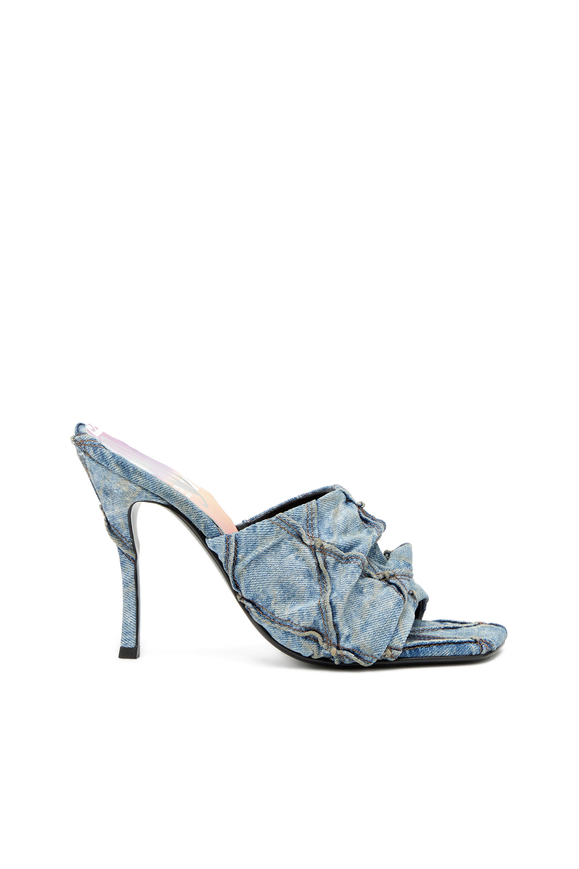 D Sydney Sandali mule con fascia in denim trapuntato Donna Blu Diesel