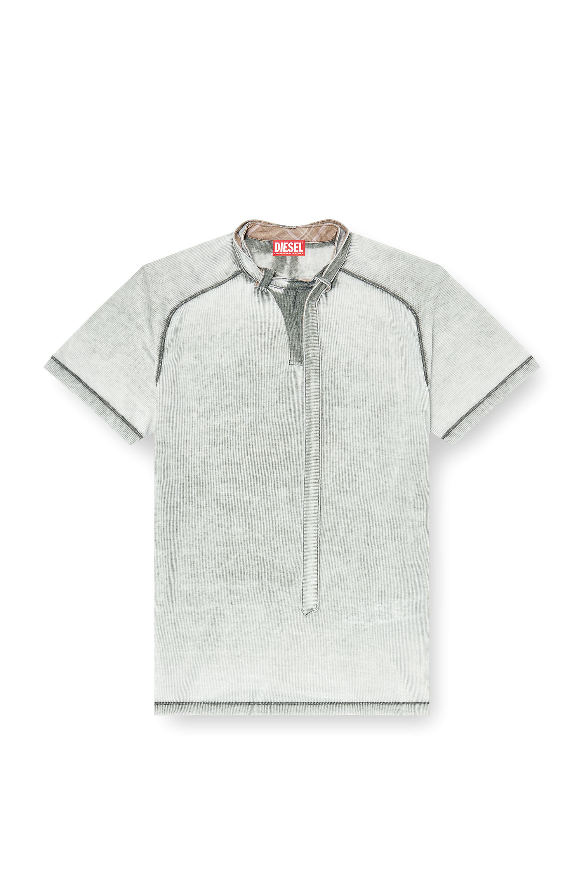 Diesel - T-GARY, Top in jersey a coste con cinturino biker Uomo in Grigio - 2